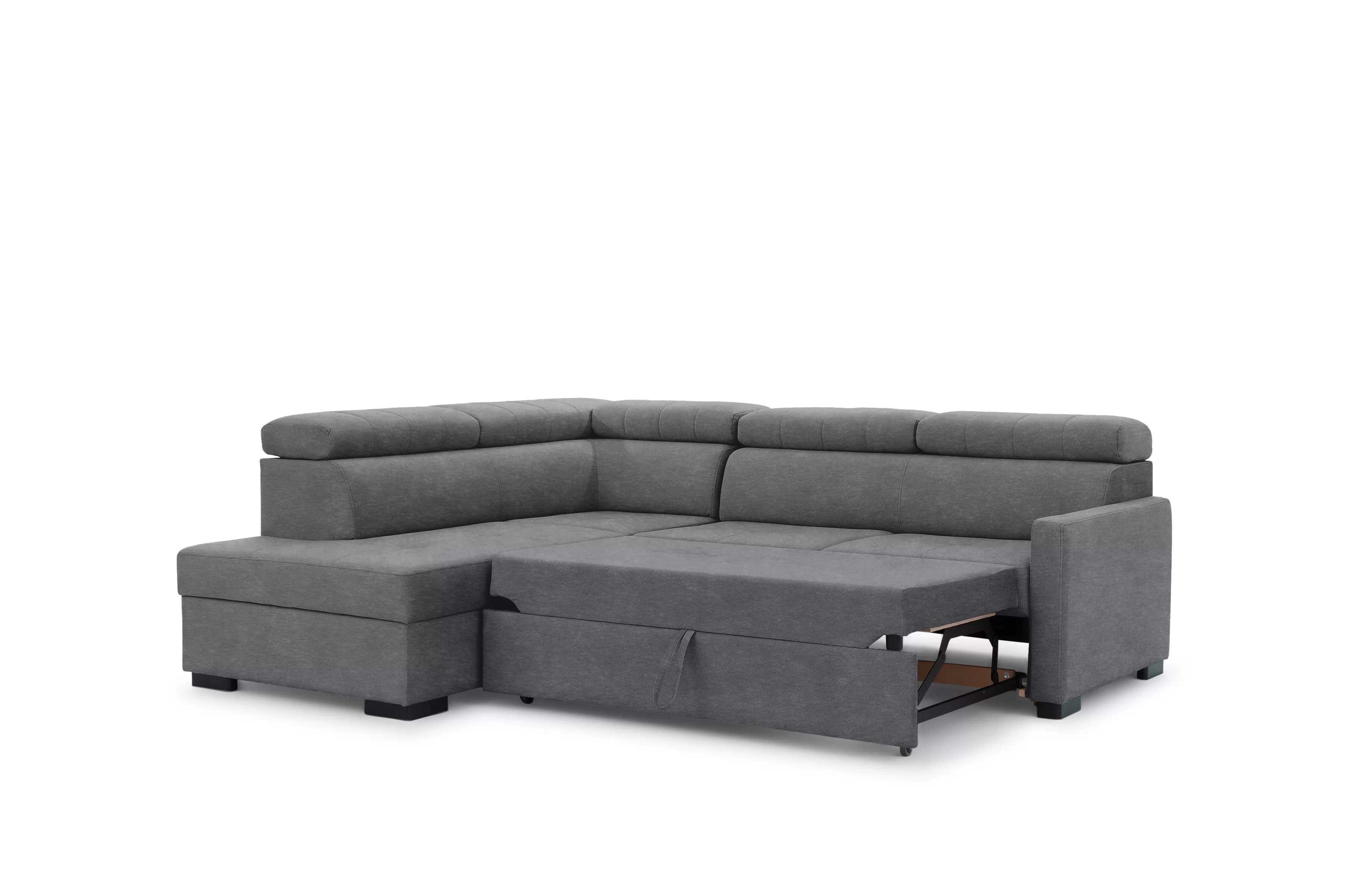 Rozkladacia rohová sedacia súprava Taremo L ľavá – sivý ľahkočistiaci zamat Zetta 304 Rohová sedacia súprava Taremo L s funkciou spánku Ľavá strana - šedý velúr ľahkočistiaci Zetta 304