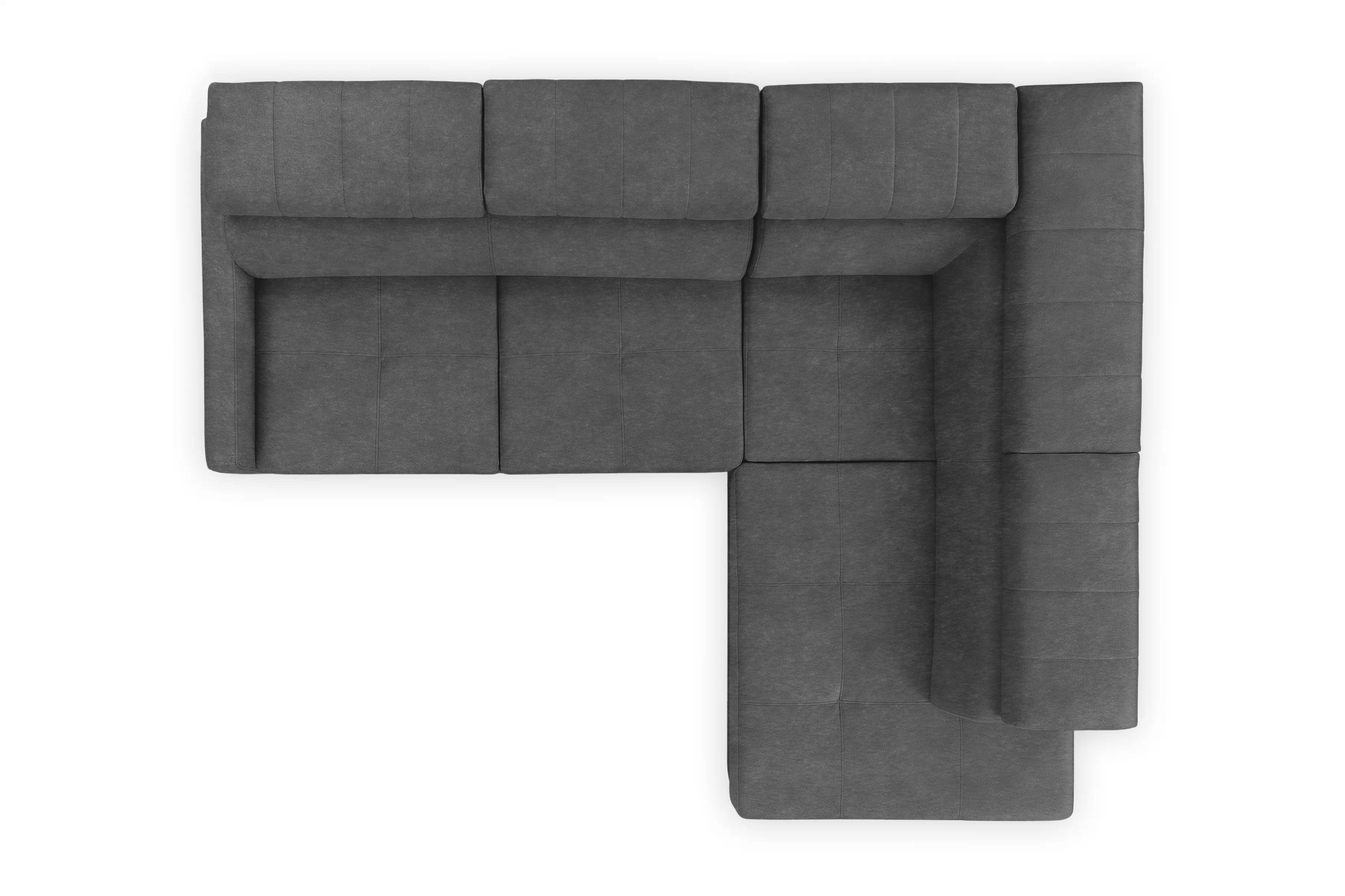 Rozkládací rohová sedací souprava Taremo L pravá – šedá Zetta 304 Rohová sedací souprava Taremo L rozkládací pravá - šedá samet latwoczyszczacy Zetta 304 