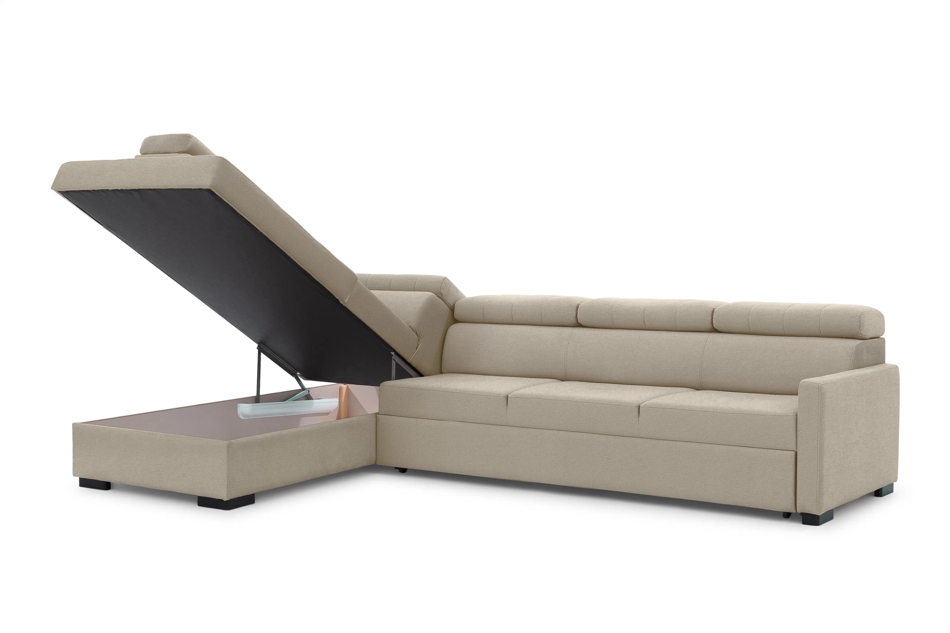 Rozkládací rohová sedací souprava Taremo Maxi levá – krémová Ado 1601 Halva Rohová sedací souprava Taremo Maxi rozkládací levá - kremowa plecionka Ado 1601 Halva