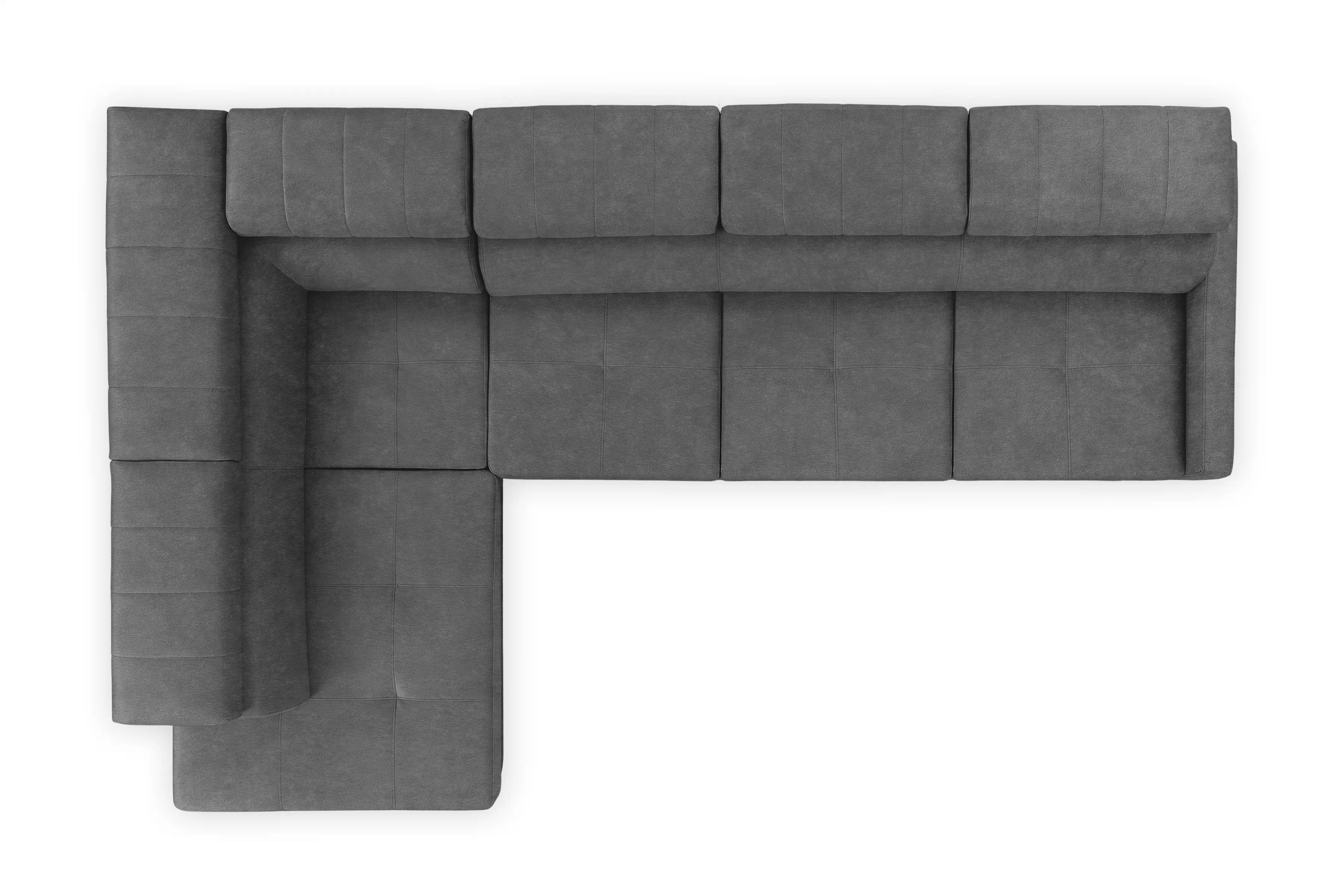 Rozkládací rohová sedací souprava Taremo Maxi levá – šedá Zetta 304 Rohová sedací souprava Taremo Maxi rozkládací levá - šedá samet latwoczyszczacy Zetta 304