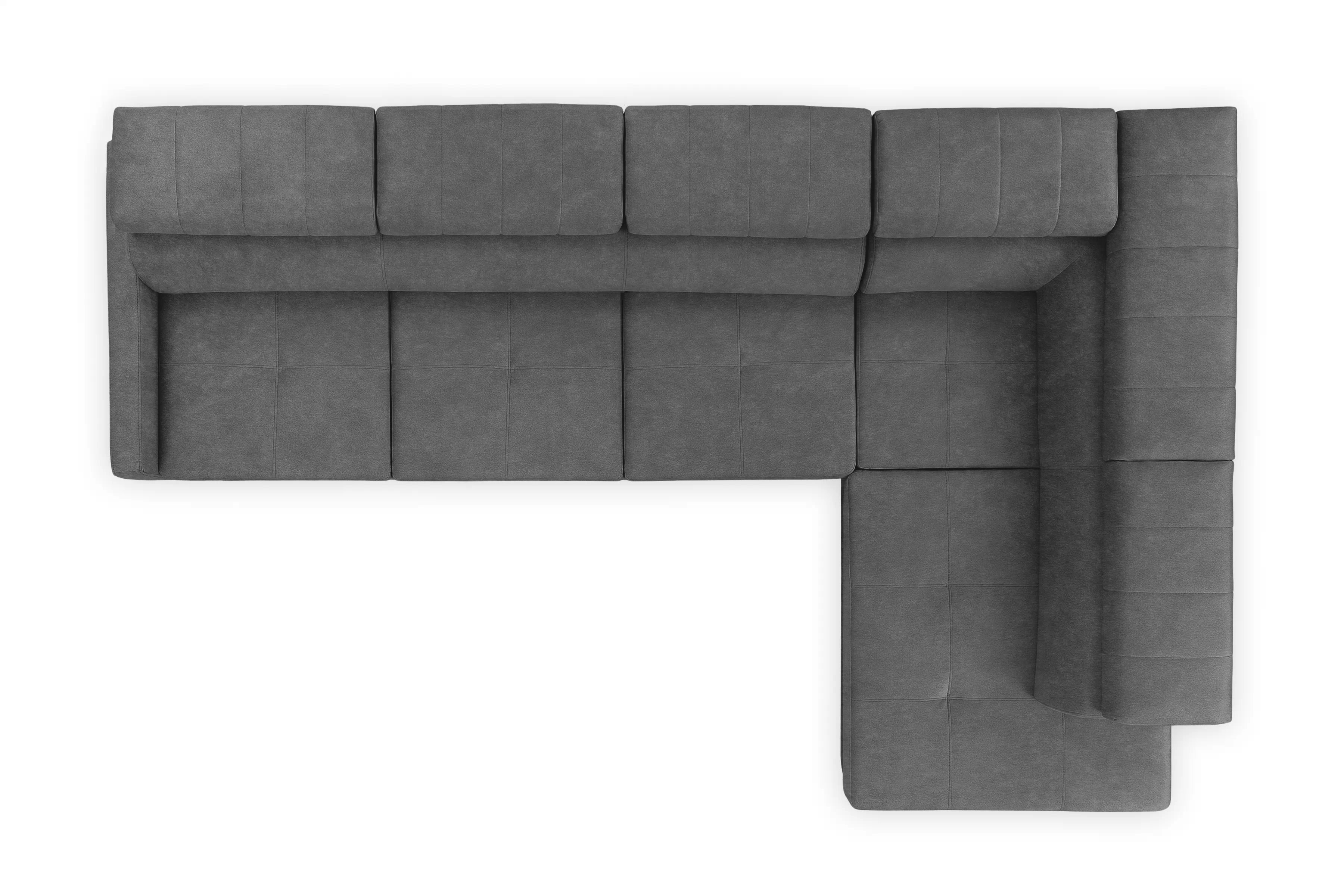 Rozkládací rohová sedací souprava Taremo Maxi pravá – šedá Zetta 304 Rohová sedací souprava Taremo Maxi rozkládací pravá - šedá samet latwoczyszczacy Zetta 304 