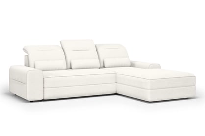 Rohová sedačka Tulia Mini s elektricky vysúvateľným sedadlom pravá - béžová tkanina Sierra 741 + Uni 8005 Rohová sedacia súprava Tulia Mini s elektricky výsuvným sedákem pravá strana - Béžová látka Sierra 741 + Uni 8005 