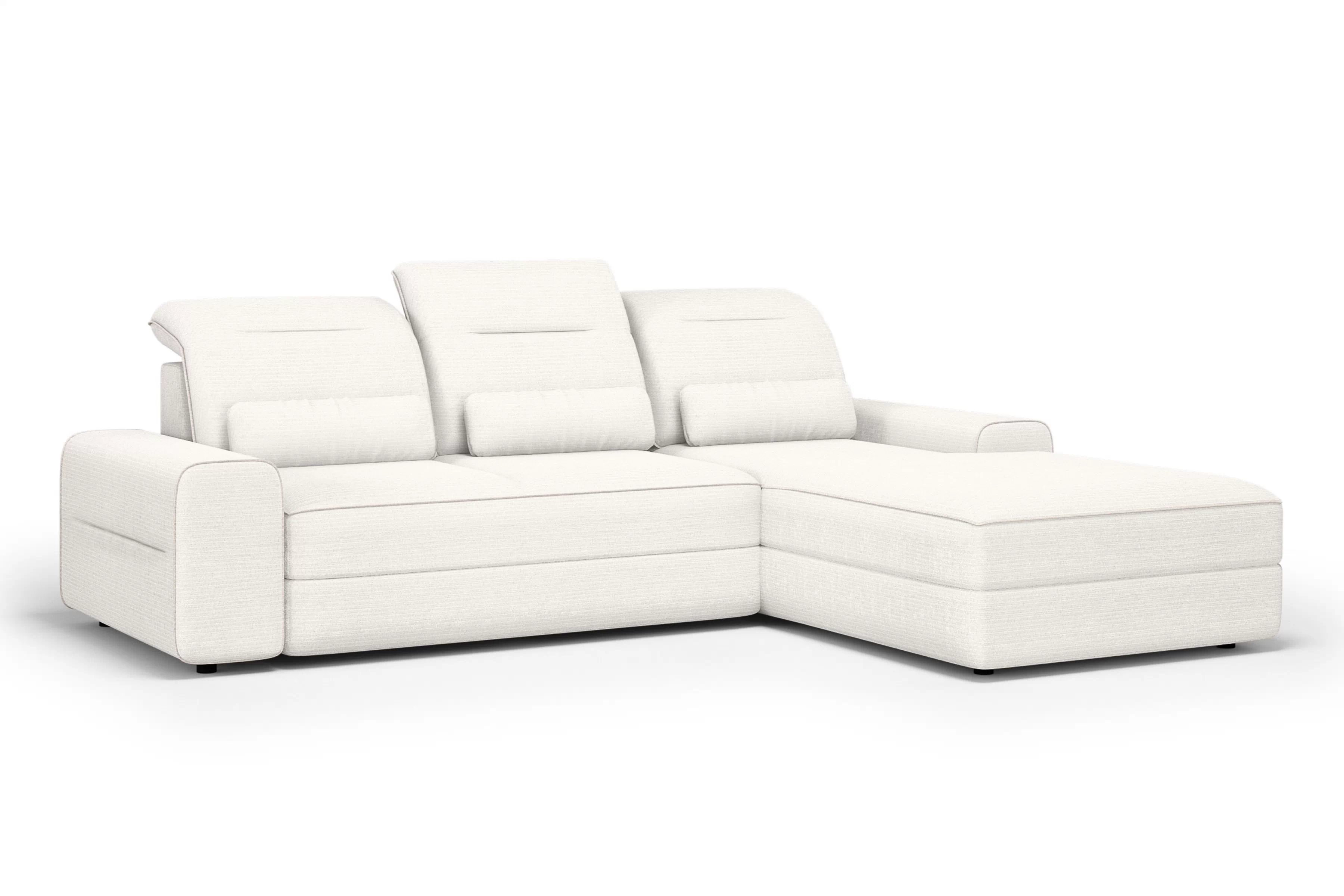 Rohová sedačka Tulia Mini s elektricky vysúvateľným sedadlom pravá - béžová tkanina Sierra 741 + Uni 8005 Rohová sedacia súprava Tulia Mini s elektricky výsuvným sedákem pravá strana - Béžová látka Sierra 741 + Uni 8005 