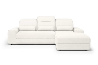 Rohová sedačka Tulia Mini s elektricky vysúvateľným sedadlom pravá - béžová tkanina Sierra 741 + Uni 8005 Rohová sedacia súprava Tulia Mini s elektricky výsuvným sedákem pravá strana - Béžová látka Sierra 741 + Uni 8005 