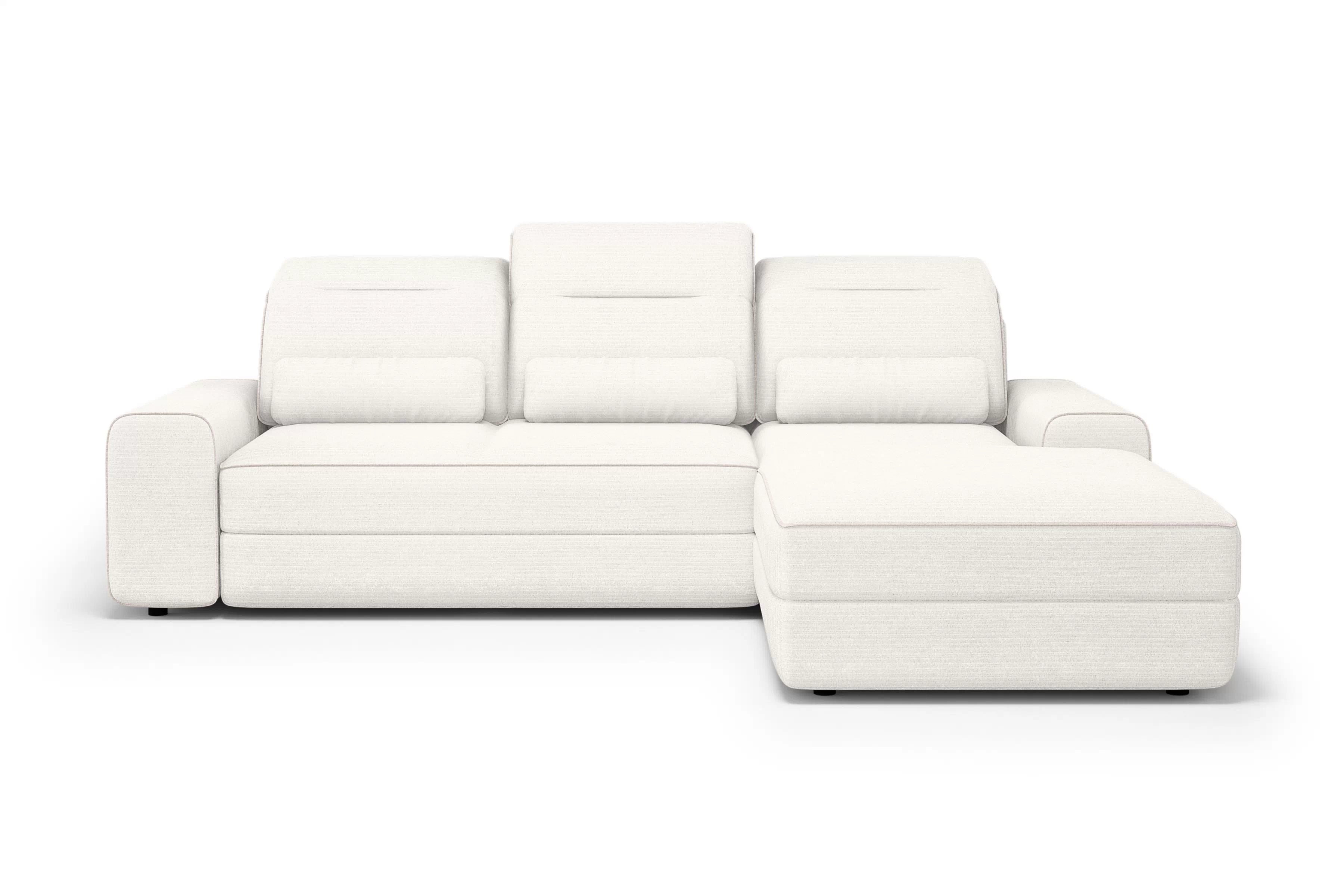 Rohová sedačka Tulia Mini s elektricky vysúvateľným sedadlom pravá - béžová tkanina Sierra 741 + Uni 8005 Rohová sedacia súprava Tulia Mini s elektricky výsuvným sedákem pravá strana - Béžová látka Sierra 741 + Uni 8005 