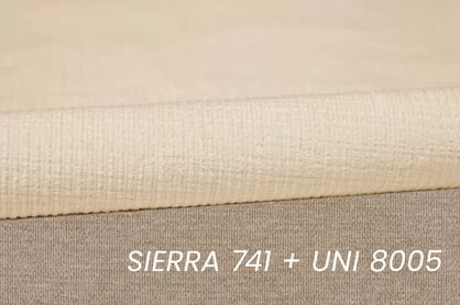 Rohová sedačka Tulia Mini s elektricky vysúvateľným sedadlom pravá - béžová tkanina Sierra 741 + Uni 8005 Rohová sedacia súprava Tulia Mini s elektricky výsuvným sedákem pravá strana - Béžová látka Sierra 741 + Uni 8005