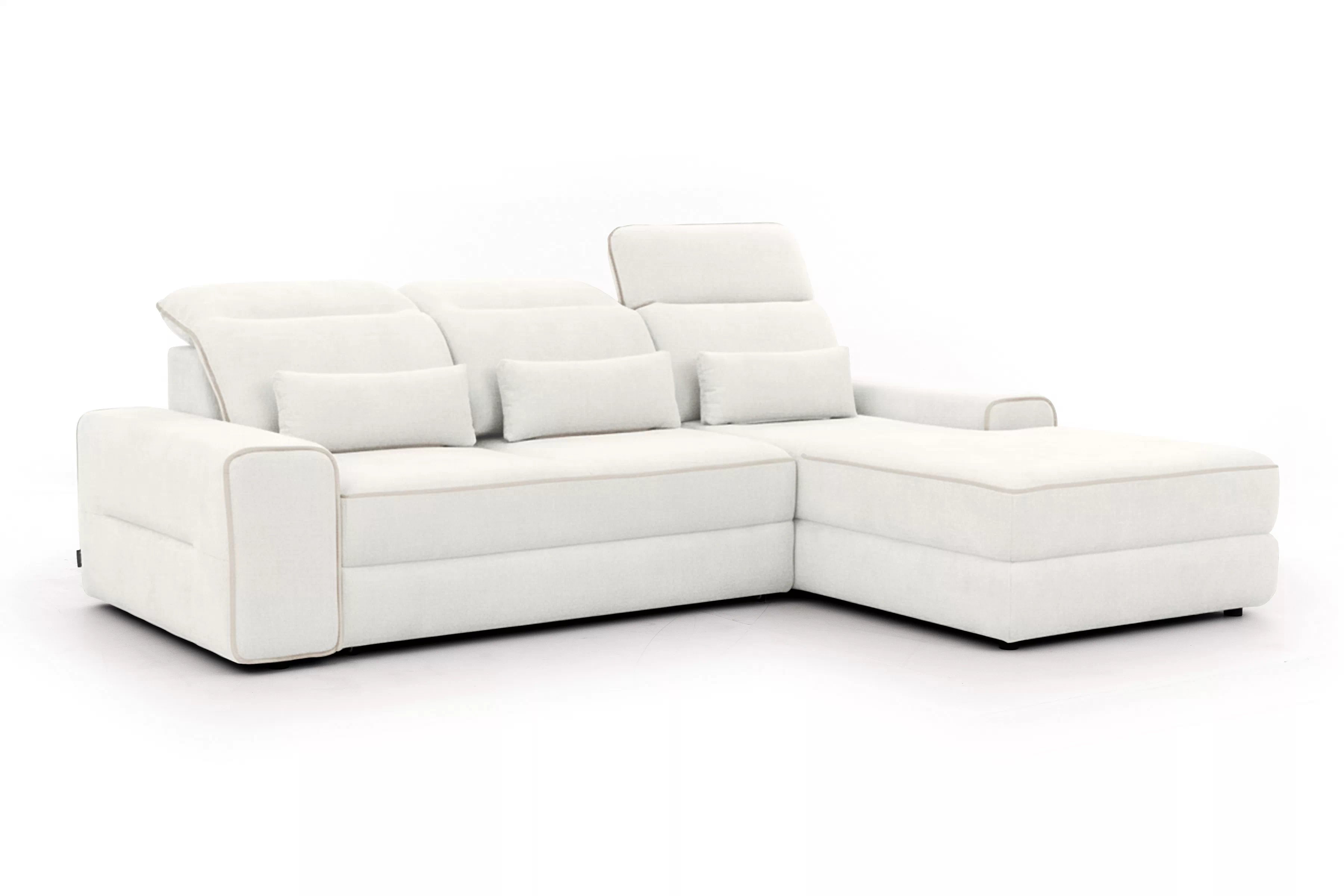 Rohová sedačka Tulia Mini s elektricky výsuvným sedadlom pravostranná - béžový šenil Kate 01 / 02 Rohová sedacia súprava Tulia Mini s elektricky výsuvným sedákem pravá strana - béžový šenil Kate 01 / 02  