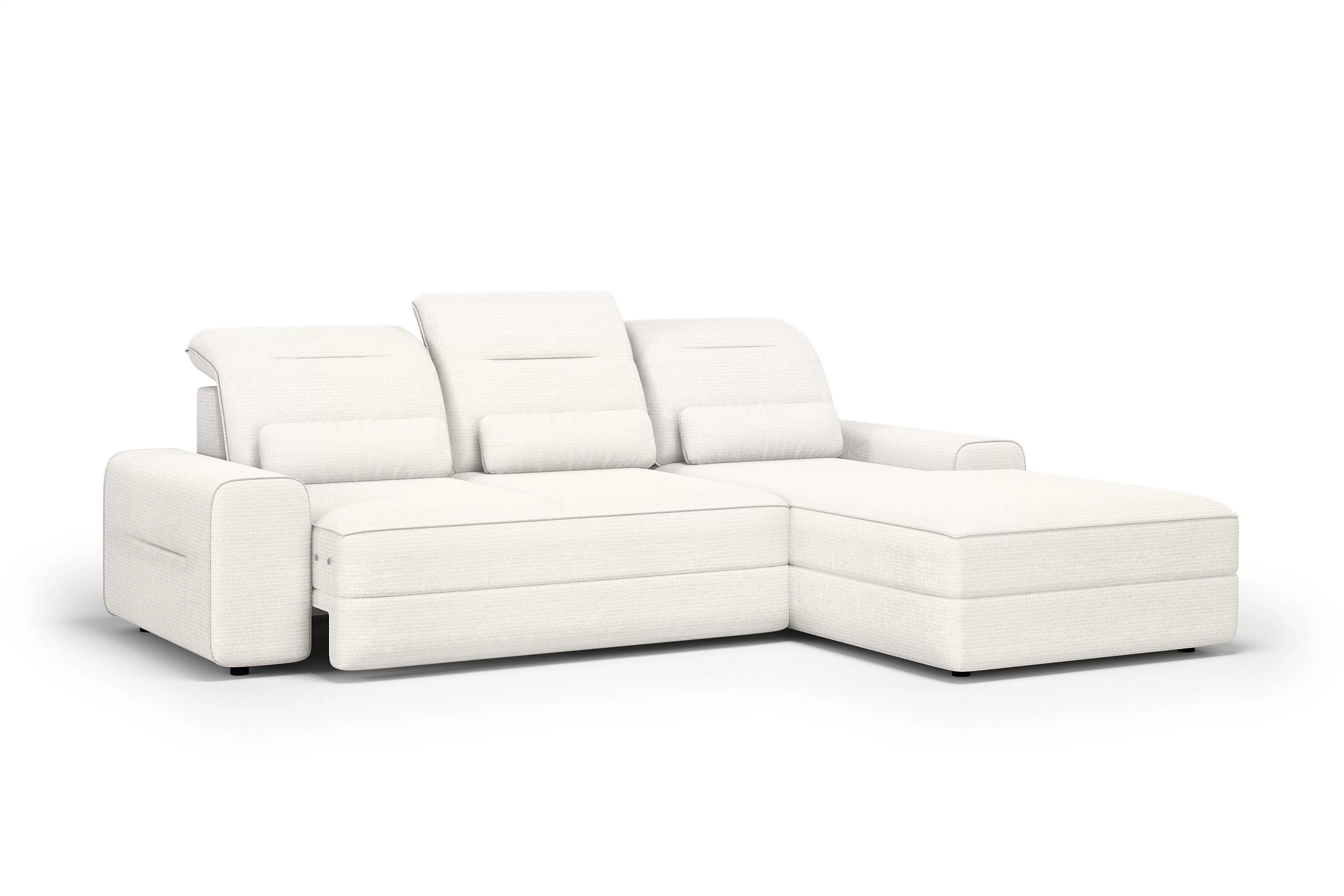 Rohová sedačka Tulia Mini s elektricky výsuvným sedadlom pravostranná - béžový šenil Kate 01 / 02 Rohová sedacia súprava Tulia Mini s elektricky výsuvným sedákem pravá strana - béžový šenil Kate 01 / 02  