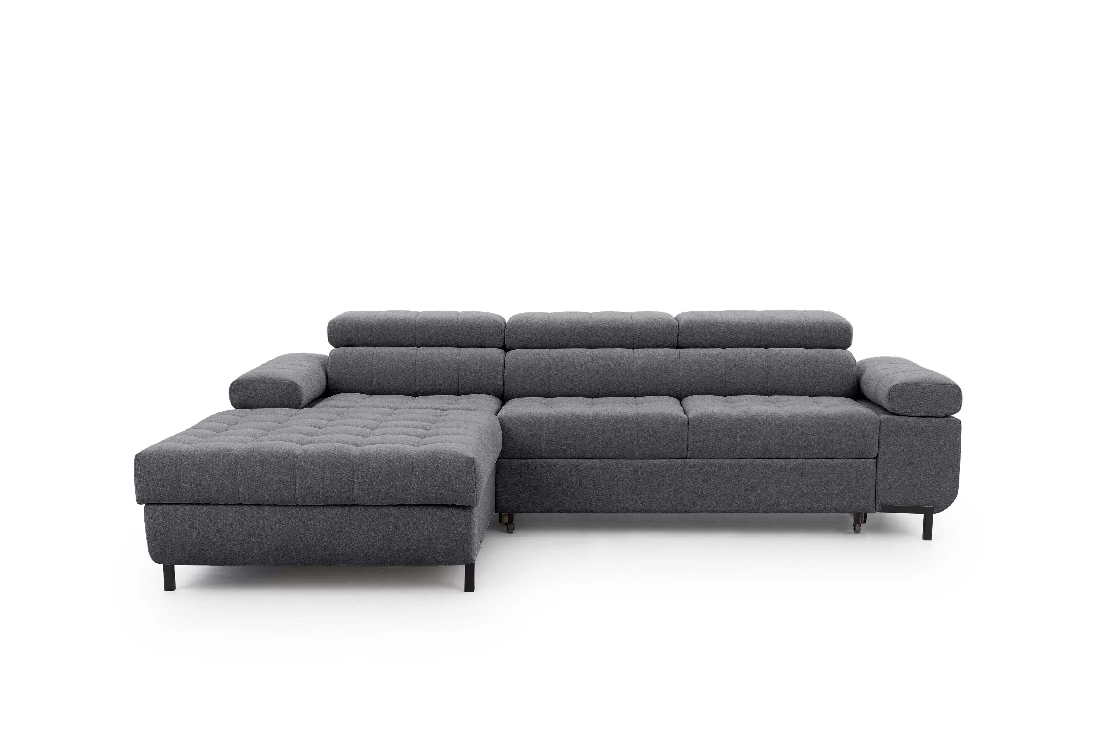 Rohová sedačka Tyrion L II s funkciou spania ľavá - sivý šenil Vibe 95 Rohová sedacia súprava Tyrion L II s funkciou spánku Ľavá strana - šedý šenil Vibe 95