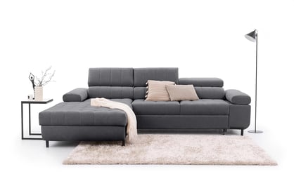 Rohová sedačka Tyrion L II s funkciou spania ľavá - sivý šenil Vibe 95 Rohová sedacia súprava Tyrion L II s funkciou spánku Ľavá strana - šedý šenil Vibe 95