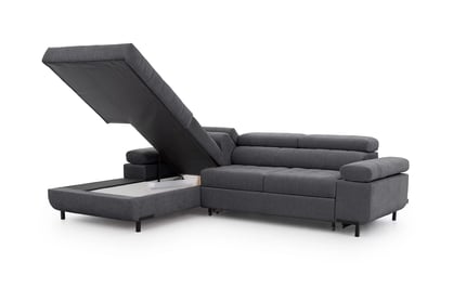 Rohová sedačka Tyrion L II s funkciou spania ľavá - sivý šenil Vibe 95 Rohová sedacia súprava Tyrion L II s funkciou spánku Ľavá strana - šedý šenil Vibe 95