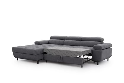 Rohová sedačka Tyrion L II s funkciou spania ľavá - sivý šenil Vibe 95 Rohová sedacia súprava Tyrion L II s funkciou spánku Ľavá strana - šedý šenil Vibe 95