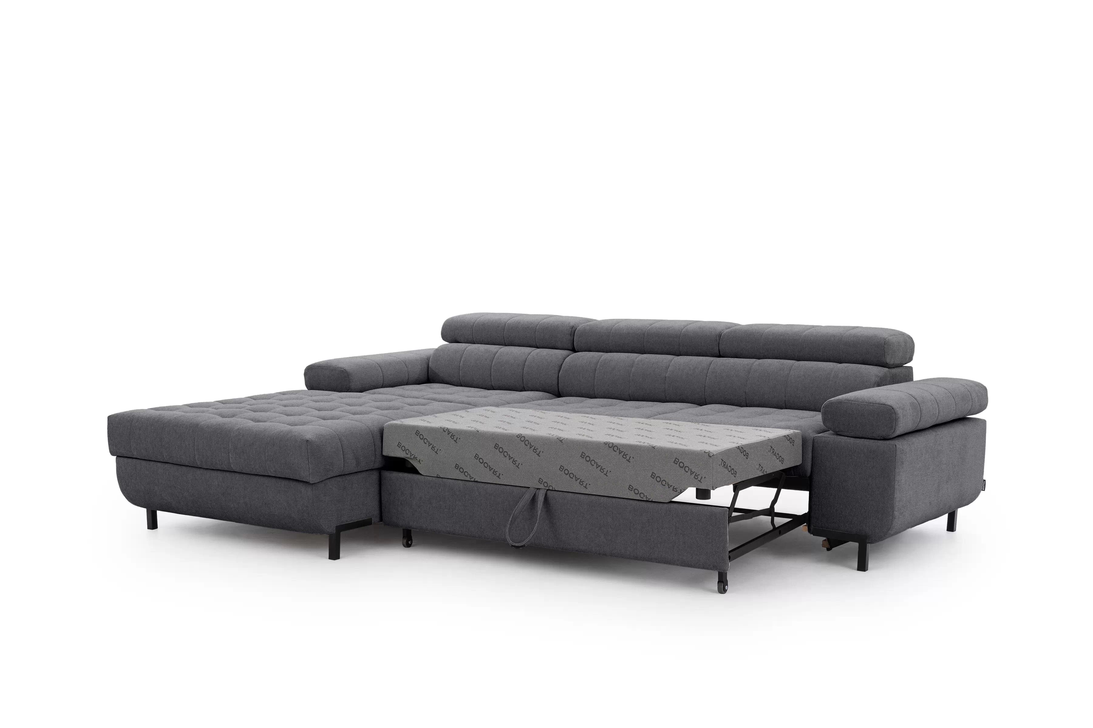 Rohová sedačka Tyrion L II s funkciou spania ľavá - sivý šenil Vibe 95 Rohová sedacia súprava Tyrion L II s funkciou spánku Ľavá strana - šedý šenil Vibe 95