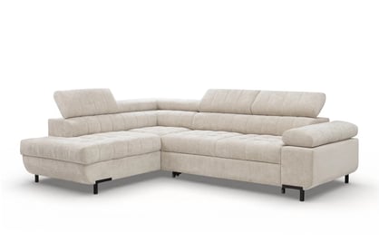 Rohová sedačka Tyrion L s rozkladom ľavá - svetlo béžový šenil Vibe 06