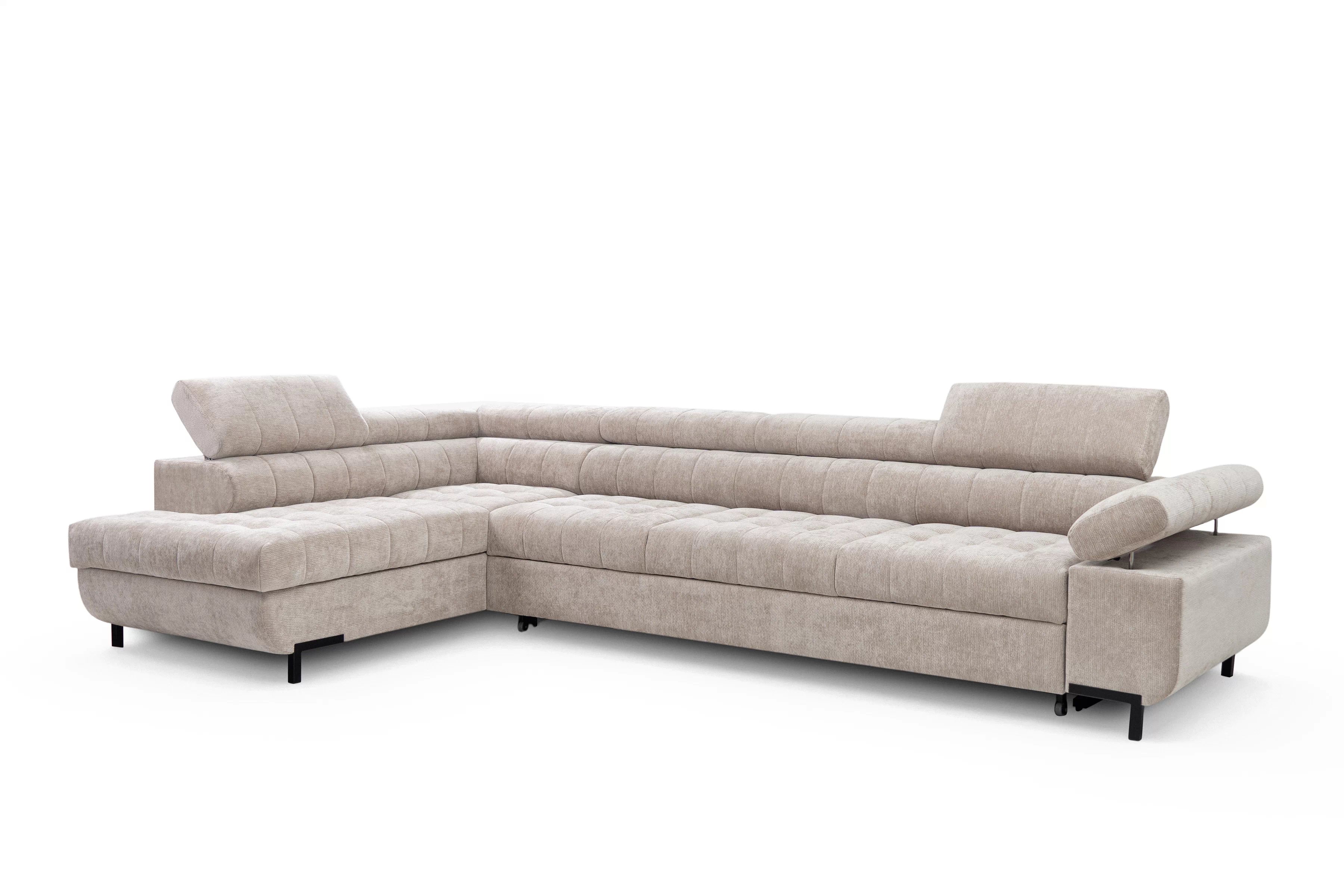 Rohová sedačka Tyrion Maxi s funkciou spania ľavostranná - béžový šenil Vibe 08 Rohová sedacia súprava Tyrion Maxi s funkciou spánku Ľavá strana - béžový šenil Vibe 08