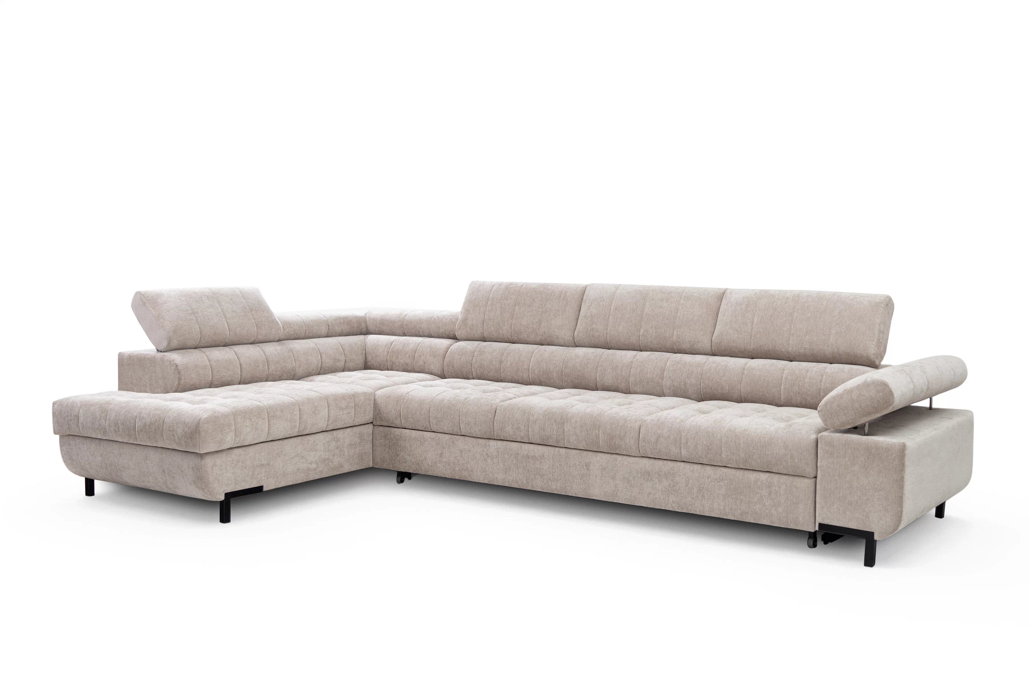 Rohová sedačka Tyrion Maxi s funkciou spania ľavostranná - béžový šenil Vibe 08 Rohová sedacia súprava Tyrion Maxi s funkciou spánku Ľavá strana - béžový šenil Vibe 08