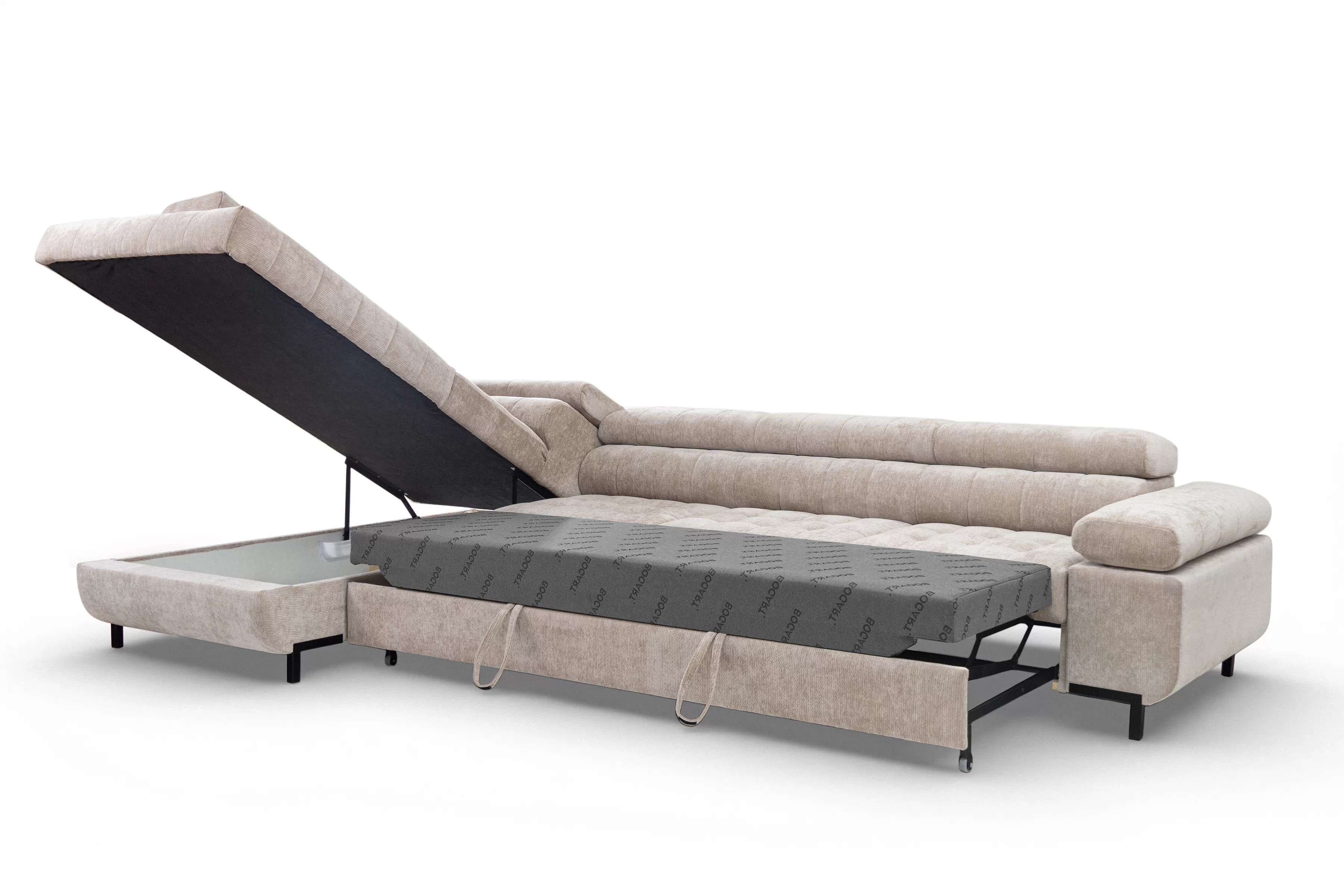 Rohová sedačka Tyrion Maxi s funkciou spania ľavostranná - béžový šenil Vibe 08 Rohová sedacia súprava Tyrion Maxi s funkciou spánku Ľavá strana - béžový šenil Vibe 08