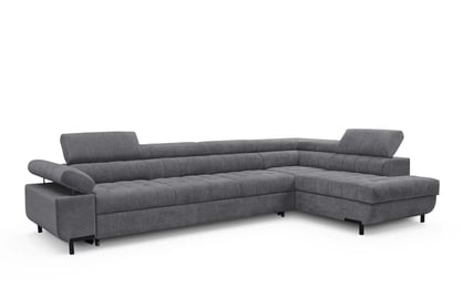 Rohová sedačka Tyrion Maxi s funkciou spania pravá - sivý šenil Vibe 95 Rohová sedacia súprava Tyrion Maxi s funkciou spánku pravá strana - šedý šenil Vibe 95
