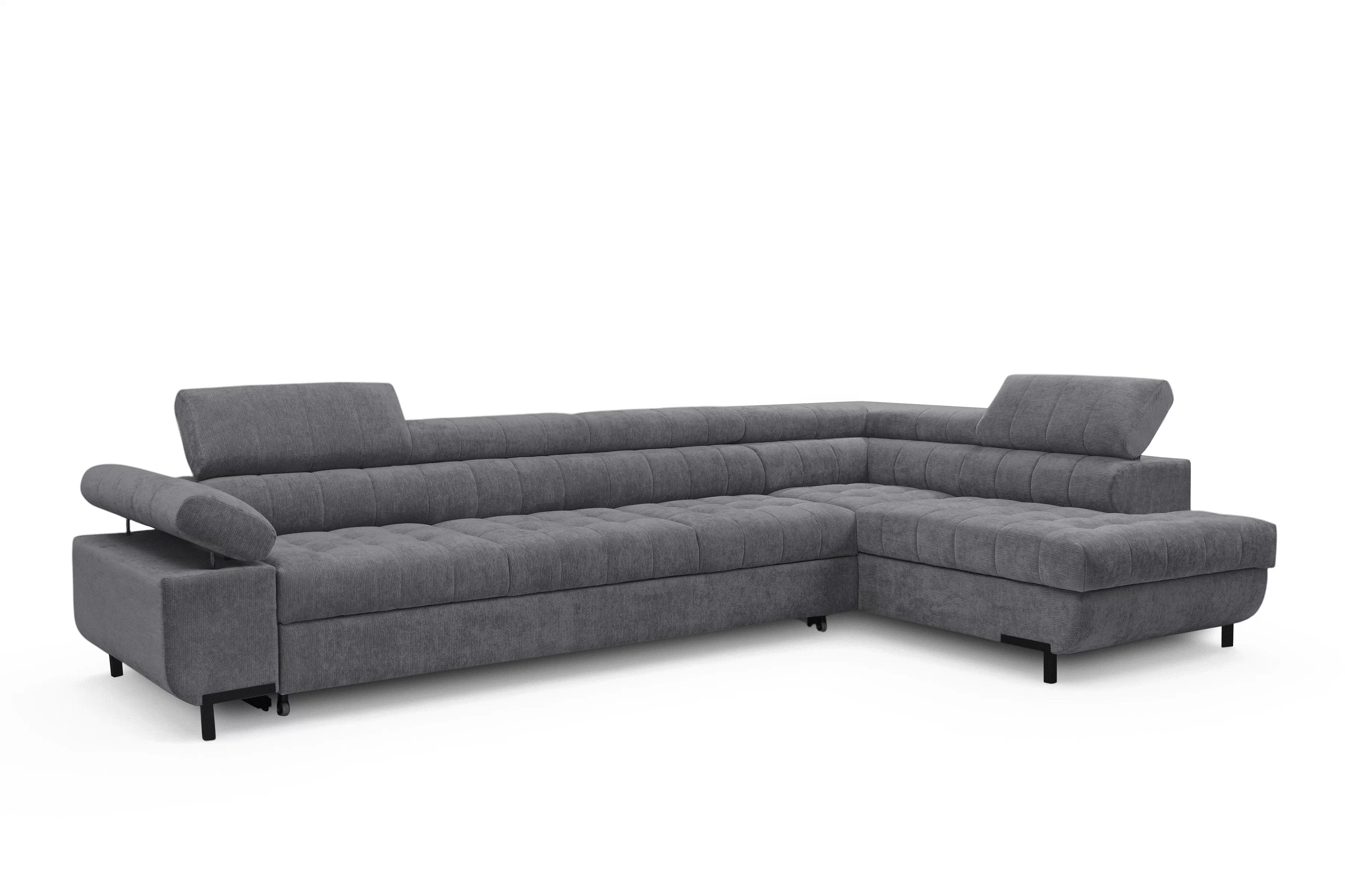 Rohová sedačka Tyrion Maxi s funkciou spania pravá - sivý šenil Vibe 95 Rohová sedacia súprava Tyrion Maxi s funkciou spánku pravá strana - šedý šenil Vibe 95