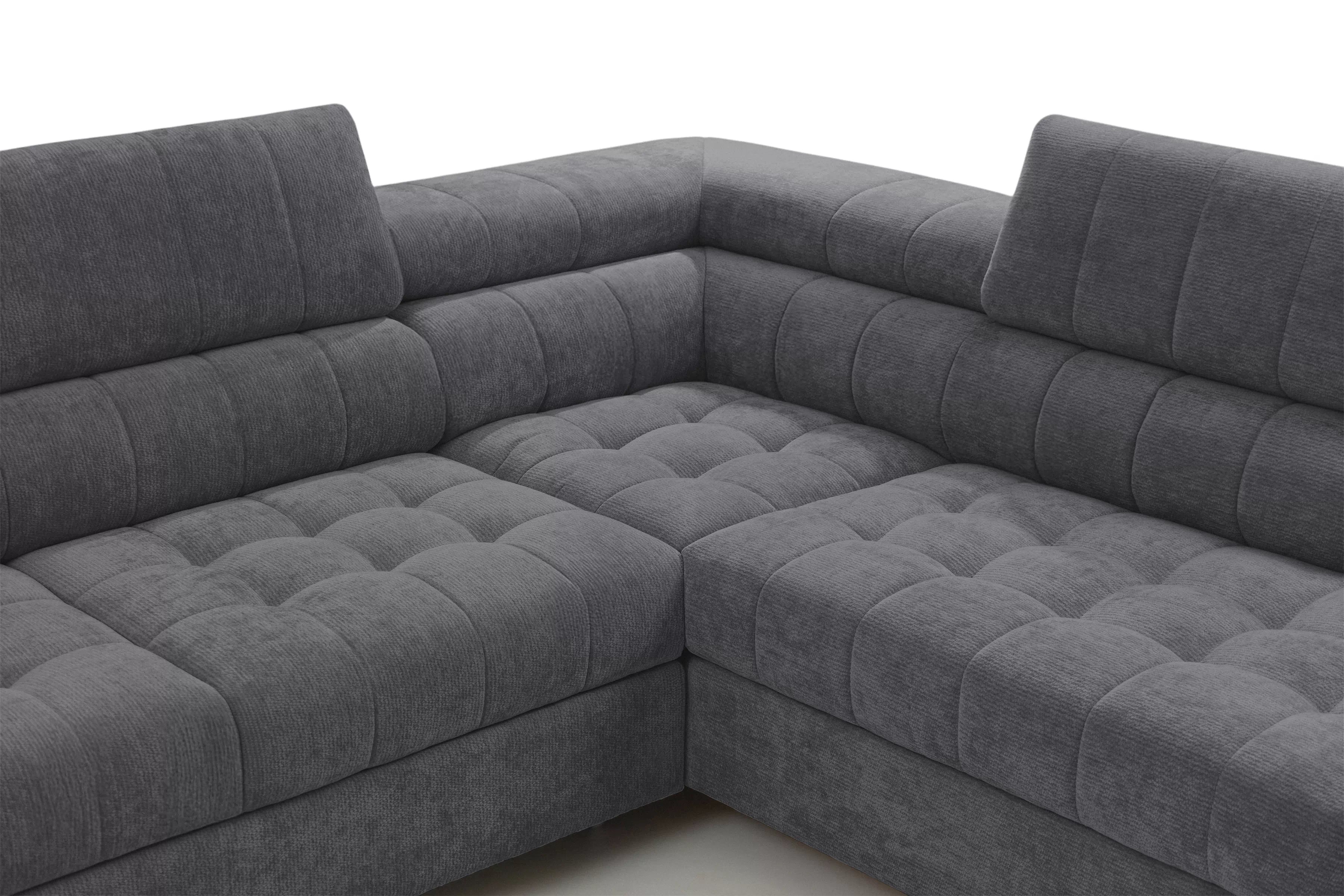 Rohová sedačka Tyrion Maxi s funkciou spania pravá - sivý šenil Vibe 95 Rohová sedacia súprava Tyrion Maxi s funkciou spánku pravá strana - šedý šenil Vibe 95