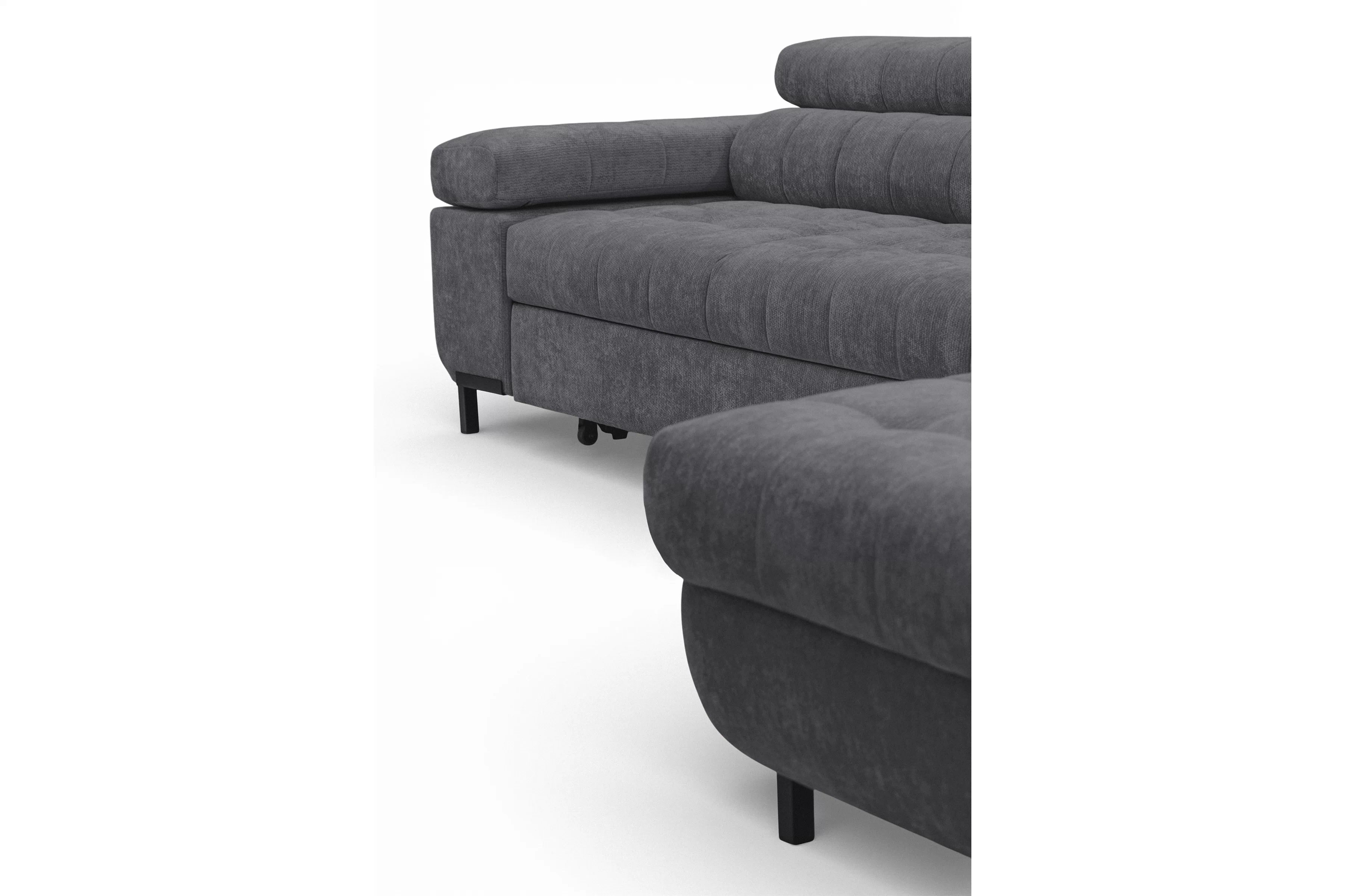 Rohová sedačka Tyrion Maxi s funkciou spania pravá - sivý šenil Vibe 95 Rohová sedacia súprava Tyrion Maxi s funkciou spánku pravá strana - šedý šenil Vibe 95