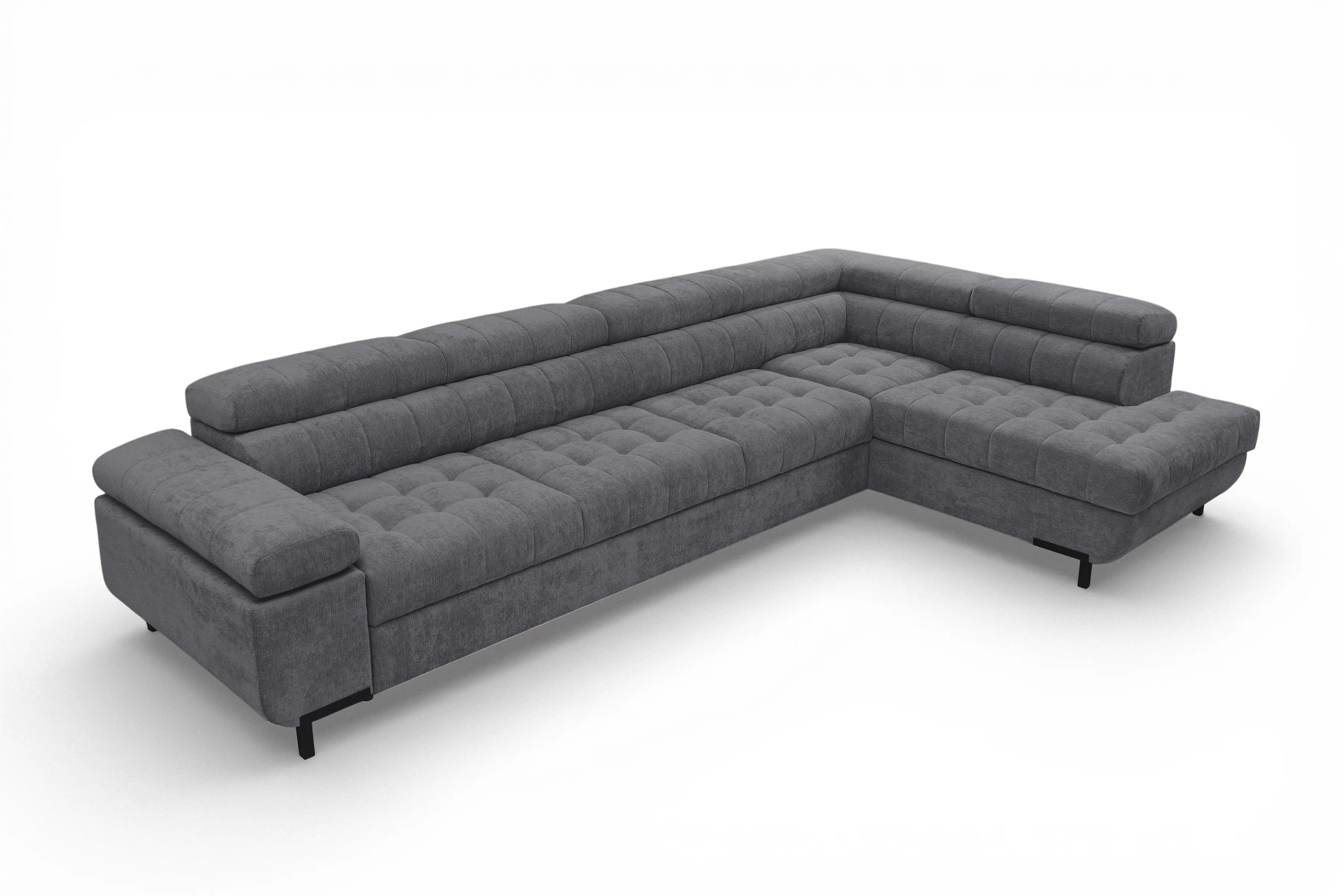 Rohová sedačka Tyrion Maxi s funkciou spania pravá - sivý šenil Vibe 95 Rohová sedacia súprava Tyrion Maxi s funkciou spánku pravá strana - šedý šenil Vibe 95