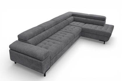 Rohová sedačka Tyrion Maxi s funkciou spania pravá - sivý šenil Vibe 95 Rohová sedacia súprava Tyrion Maxi s funkciou spánku pravá strana - šedý šenil Vibe 95