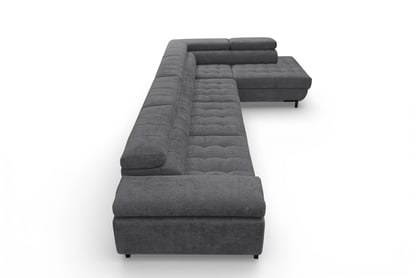 Rohová sedačka Tyrion Maxi s funkciou spania pravá - sivý šenil Vibe 95 Rohová sedacia súprava Tyrion Maxi s funkciou spánku pravá strana - šedý šenil Vibe 95