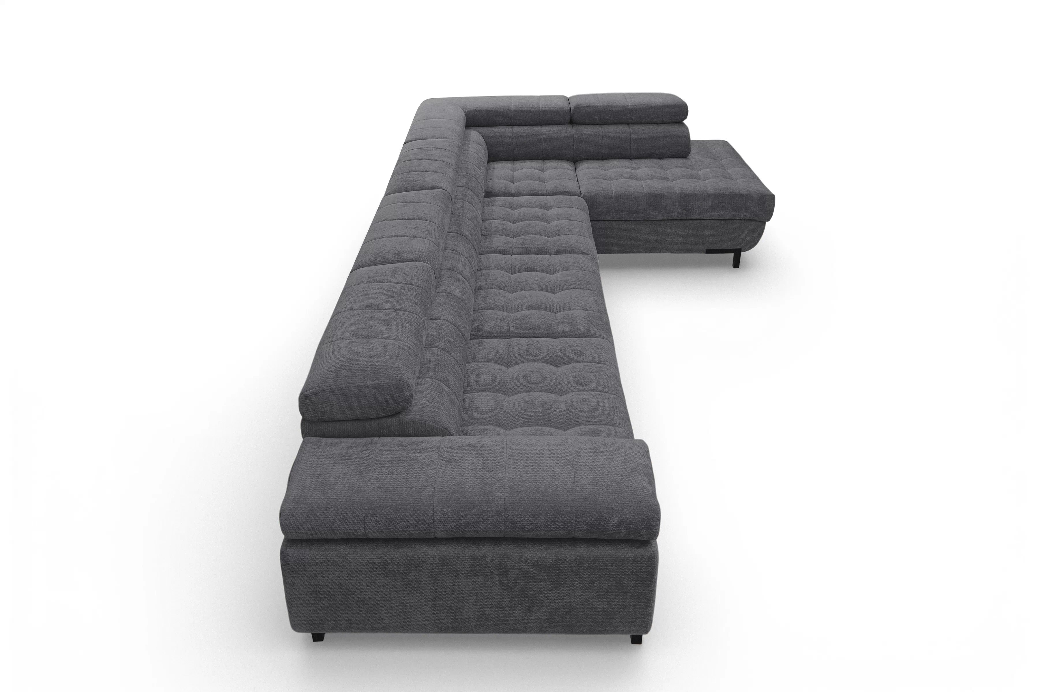 Rohová sedačka Tyrion Maxi s funkciou spania pravá - sivý šenil Vibe 95 Rohová sedacia súprava Tyrion Maxi s funkciou spánku pravá strana - šedý šenil Vibe 95