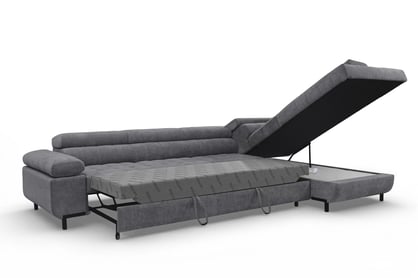 Rohová sedačka Tyrion Maxi s funkciou spania pravá - sivý šenil Vibe 95 Rohová sedacia súprava Tyrion Maxi s funkciou spánku pravá strana - šedý šenil Vibe 95