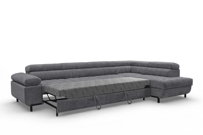 Rohová sedačka Tyrion Maxi s funkciou spania pravá - sivý šenil Vibe 95 Rohová sedacia súprava Tyrion Maxi s funkciou spánku pravá strana - šedý šenil Vibe 95