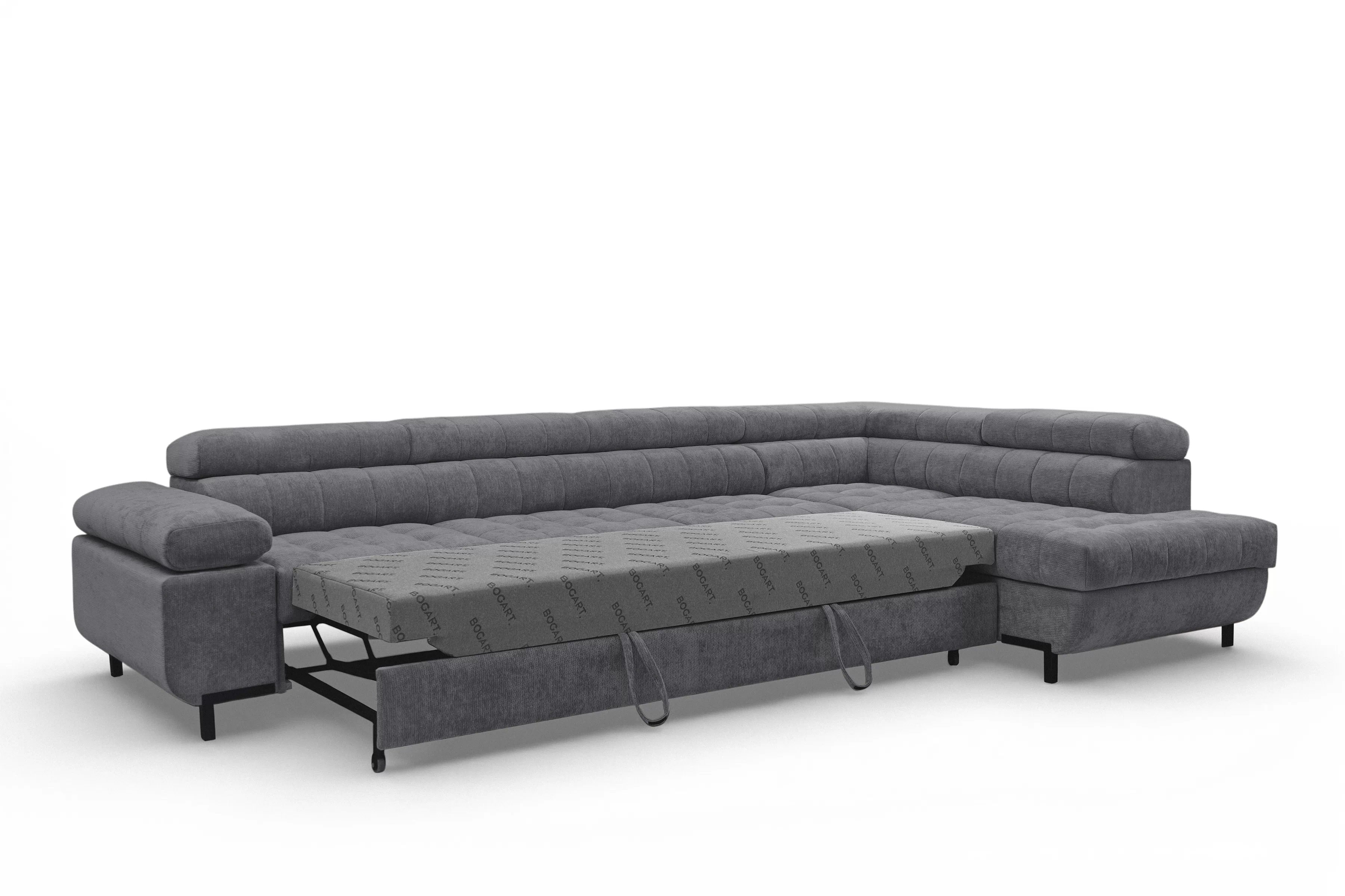 Rohová sedačka Tyrion Maxi s funkciou spania pravá - sivý šenil Vibe 95 Rohová sedacia súprava Tyrion Maxi s funkciou spánku pravá strana - šedý šenil Vibe 95