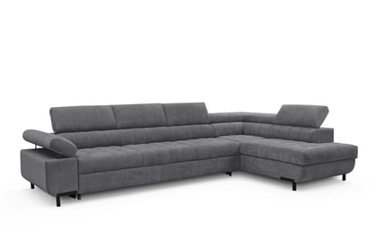 Rohová sedačka Tyrion Maxi s funkciou spania pravá - sivý šenil Vibe 95