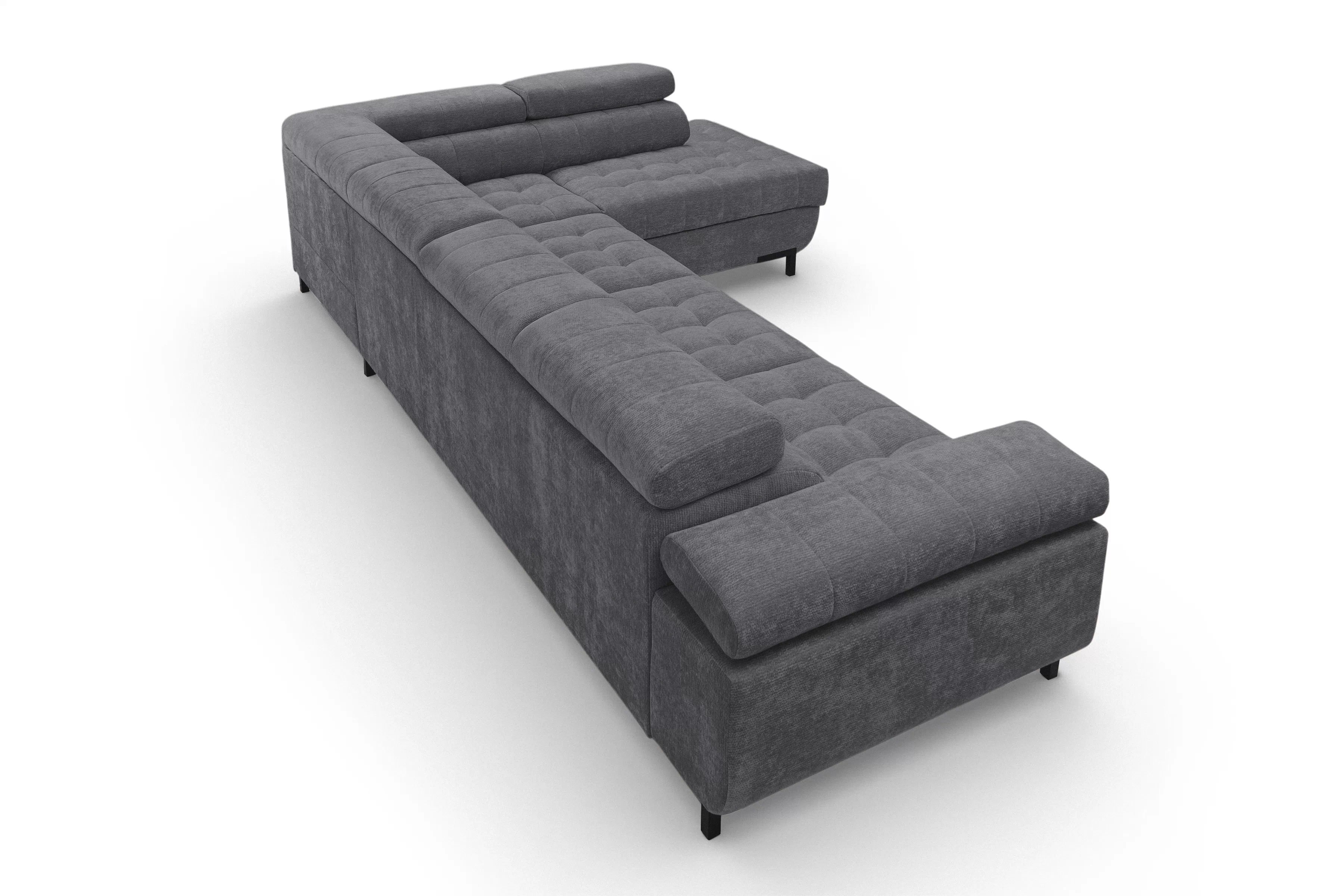 Rohová sedačka Tyrion Maxi s funkciou spania pravá - sivý šenil Vibe 95 Rohová sedacia súprava Tyrion Maxi s funkciou spánku pravá strana - šedý šenil Vibe 95