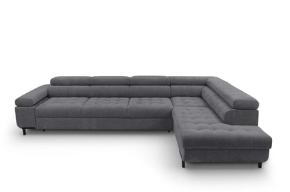 Rohová sedačka Tyrion Maxi s funkciou spania pravá - sivý šenil Vibe 95 Rohová sedacia súprava Tyrion Maxi s funkciou spánku pravá strana - šedý šenil Vibe 95