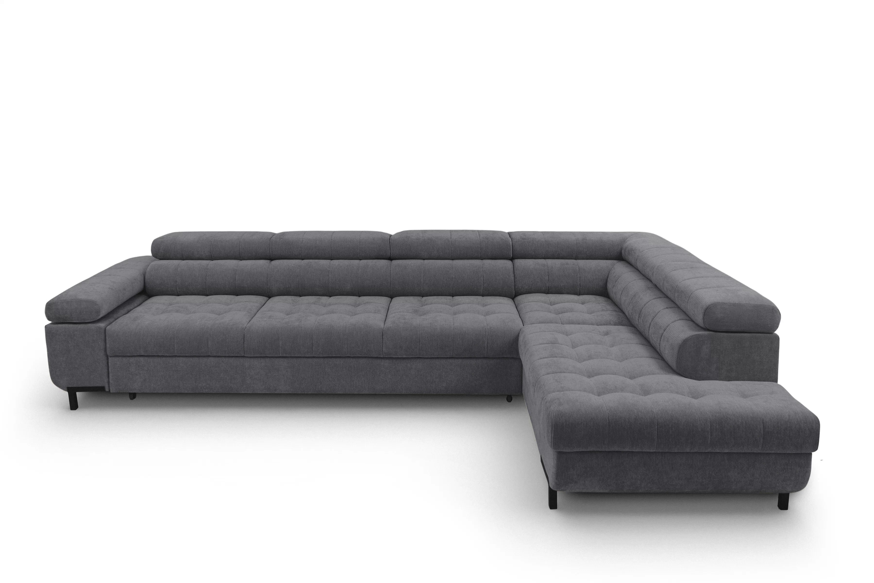 Rohová sedačka Tyrion Maxi s funkciou spania pravá - sivý šenil Vibe 95 Rohová sedacia súprava Tyrion Maxi s funkciou spánku pravá strana - šedý šenil Vibe 95