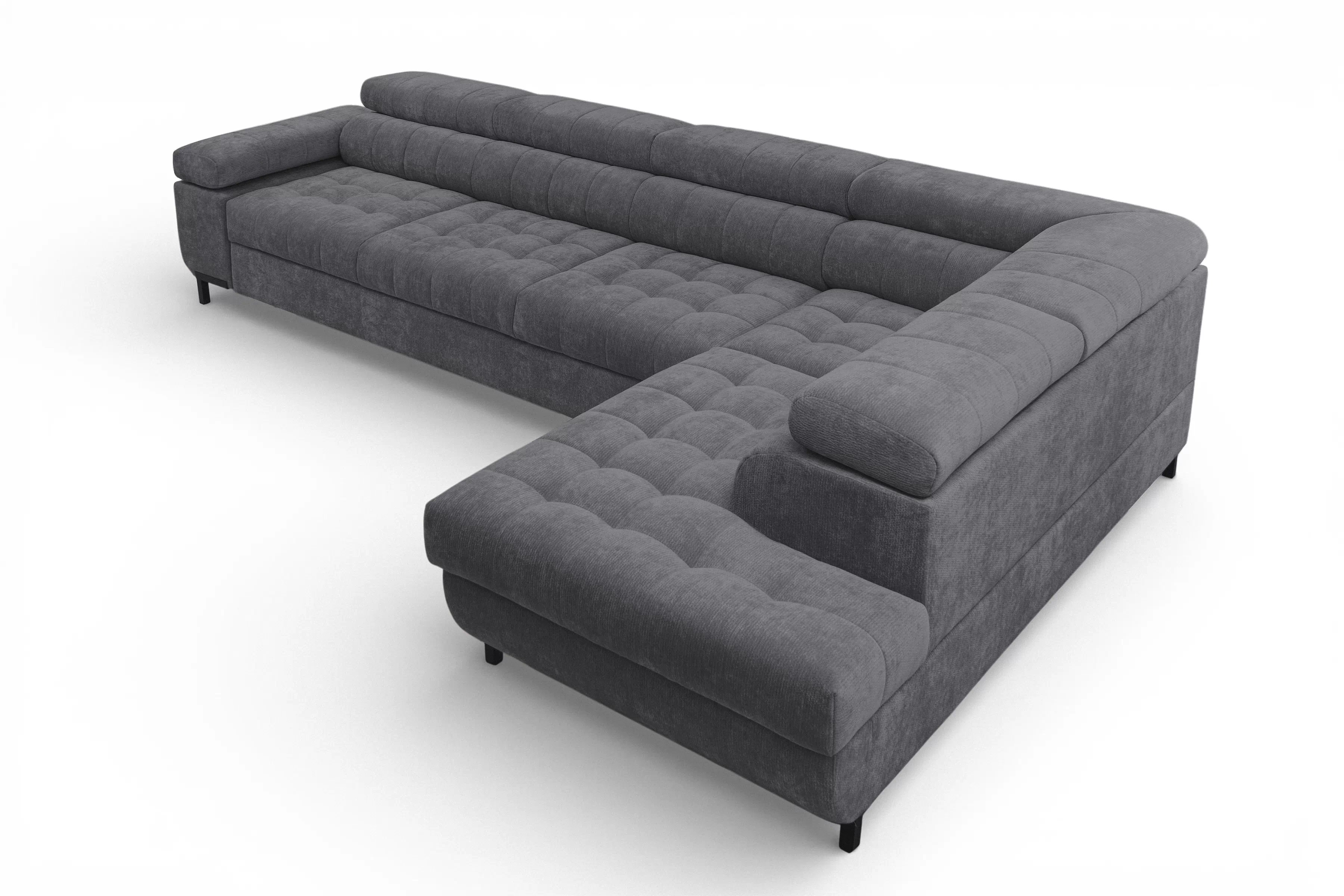 Rohová sedačka Tyrion Maxi s funkciou spania pravá - sivý šenil Vibe 95 Rohová sedacia súprava Tyrion Maxi s funkciou spánku pravá strana - šedý šenil Vibe 95