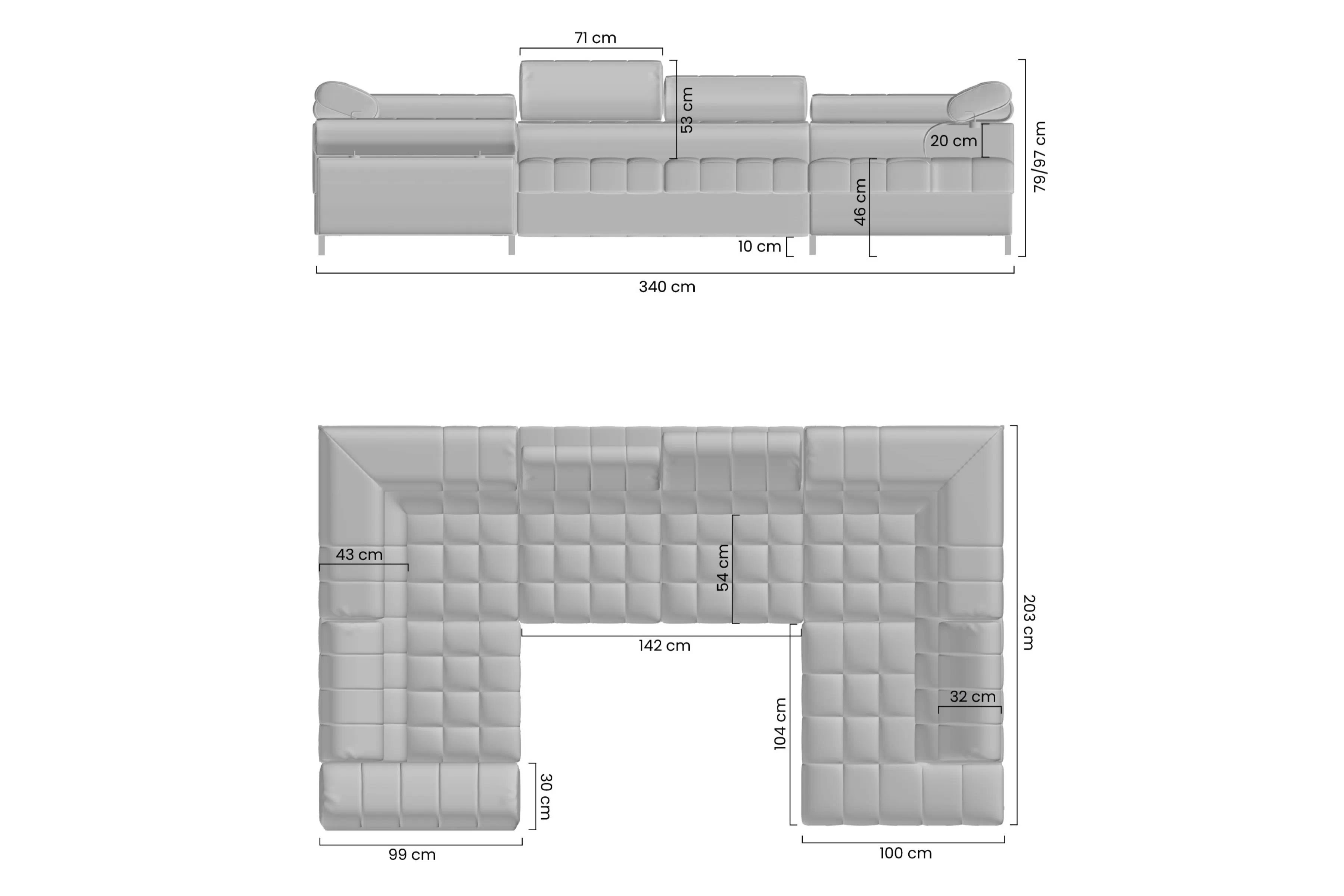 Rozkládací rohová sedací souprava Tyrion U Rohová sedací souprava Tyrion U rozkládací