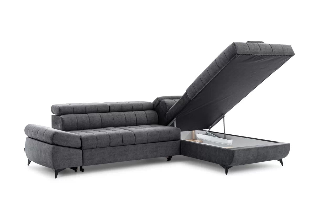 Rozkládací rohová sedací souprava Valoris L Rohová sedací souprava Valoris s úložným prostorem na posciel 