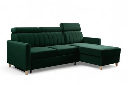 Rozkladacia rohová sedačka Vario univerzálna - zelený velúr Bluvel 78