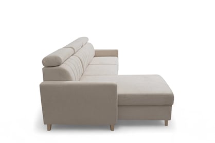 Rohová pohovka Vario s rozkladem univerzální pravolevá - béžová pletenina Freya 210-03 Rohová sedací souprava Vario rozkládací uniwersalny prawo/levá - béžová Pletenina Freya 210-03