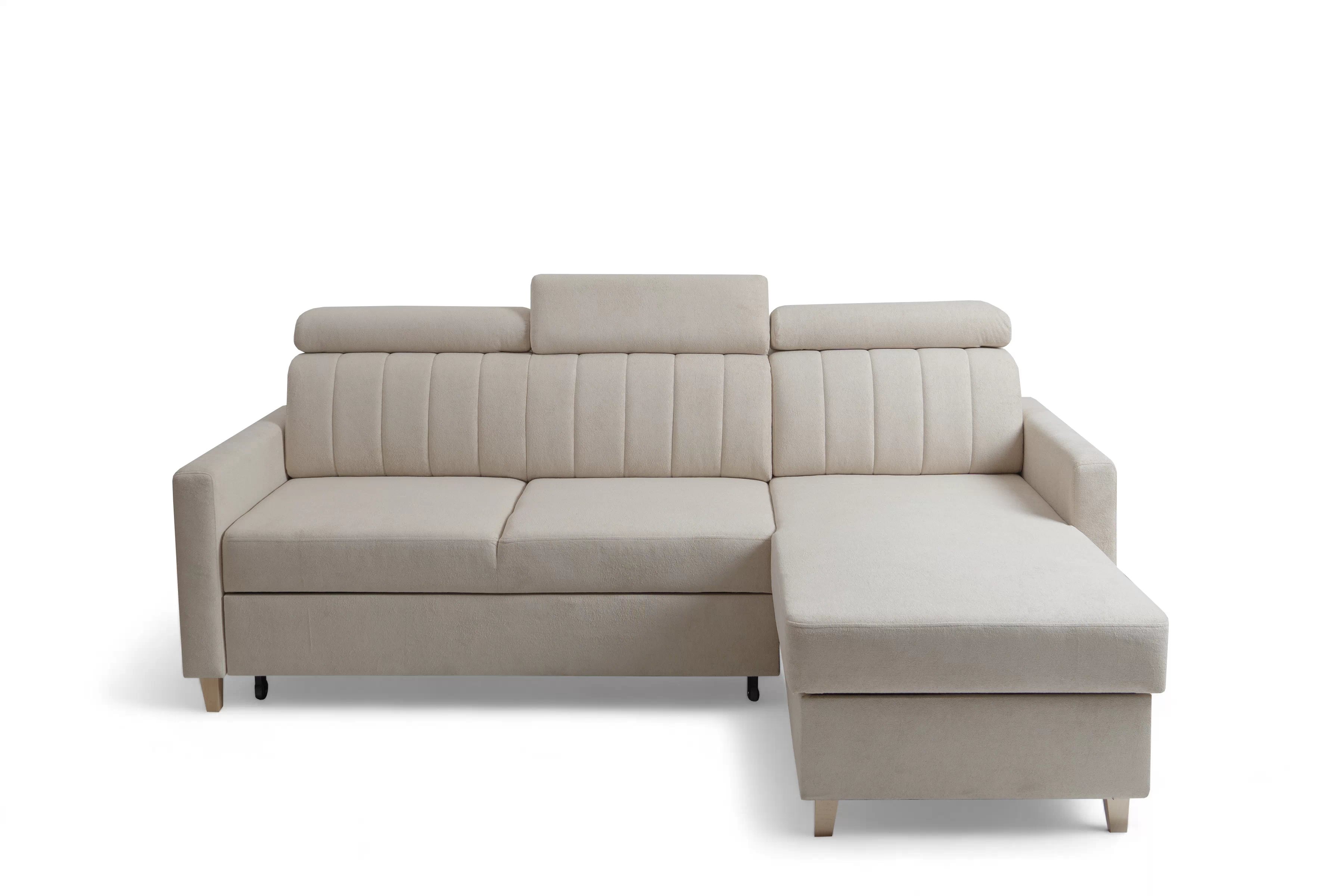 Rohová sedačka Vario s rozkladom univerzálna pravá/ľavá - béžová pletenina Freya 210-03 Rohová sedacia súprava Vario s funkciou spánku uniwersalny prawo/Ľavá strana - Béžová dzianina Freya 210-03