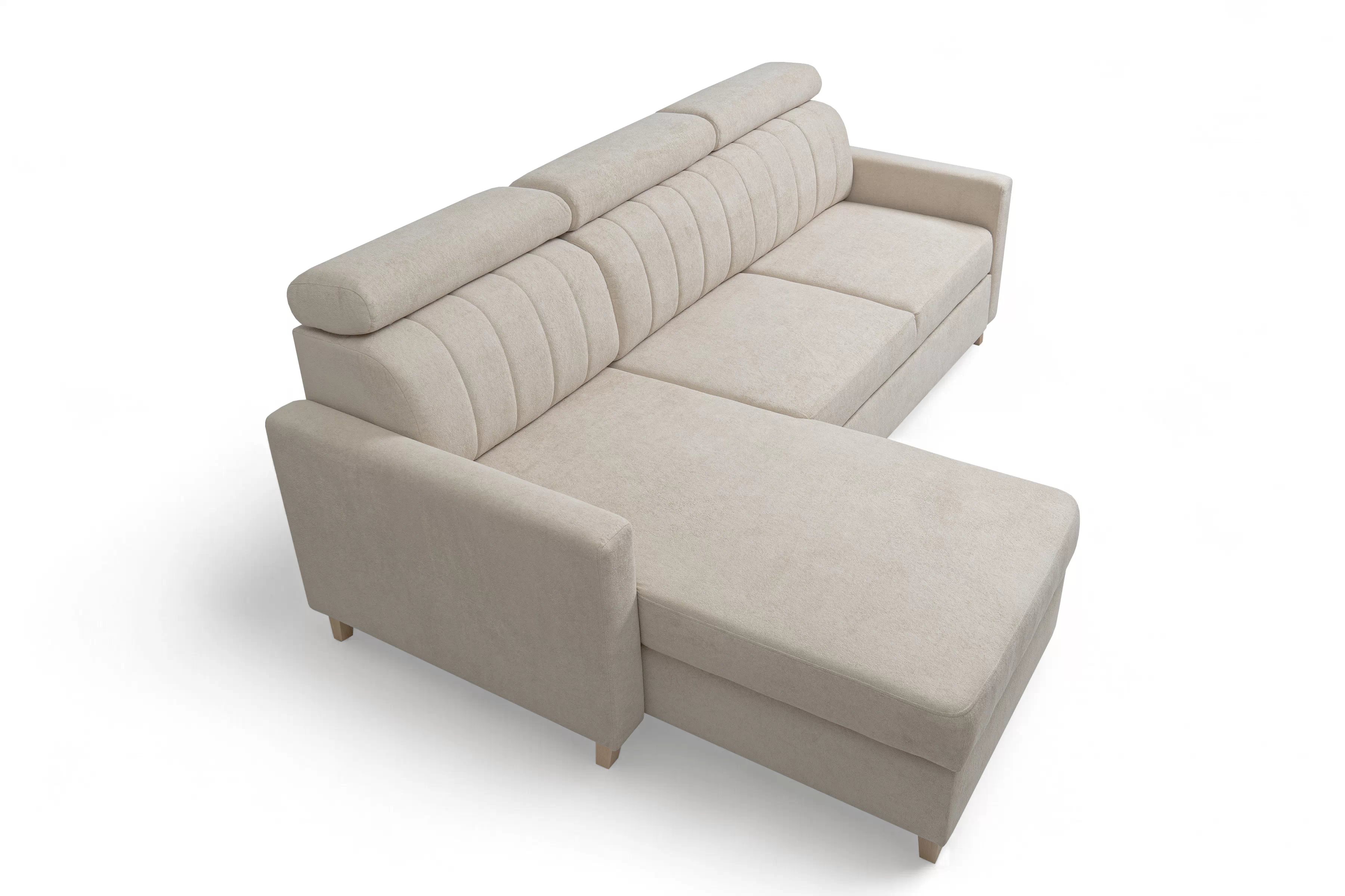 Rohová sedačka Vario s rozkladom univerzálna pravá/ľavá - béžová pletenina Freya 210-03 Rohová sedacia súprava Vario s funkciou spánku uniwersalny prawo/Ľavá strana - Béžová dzianina Freya 210-03