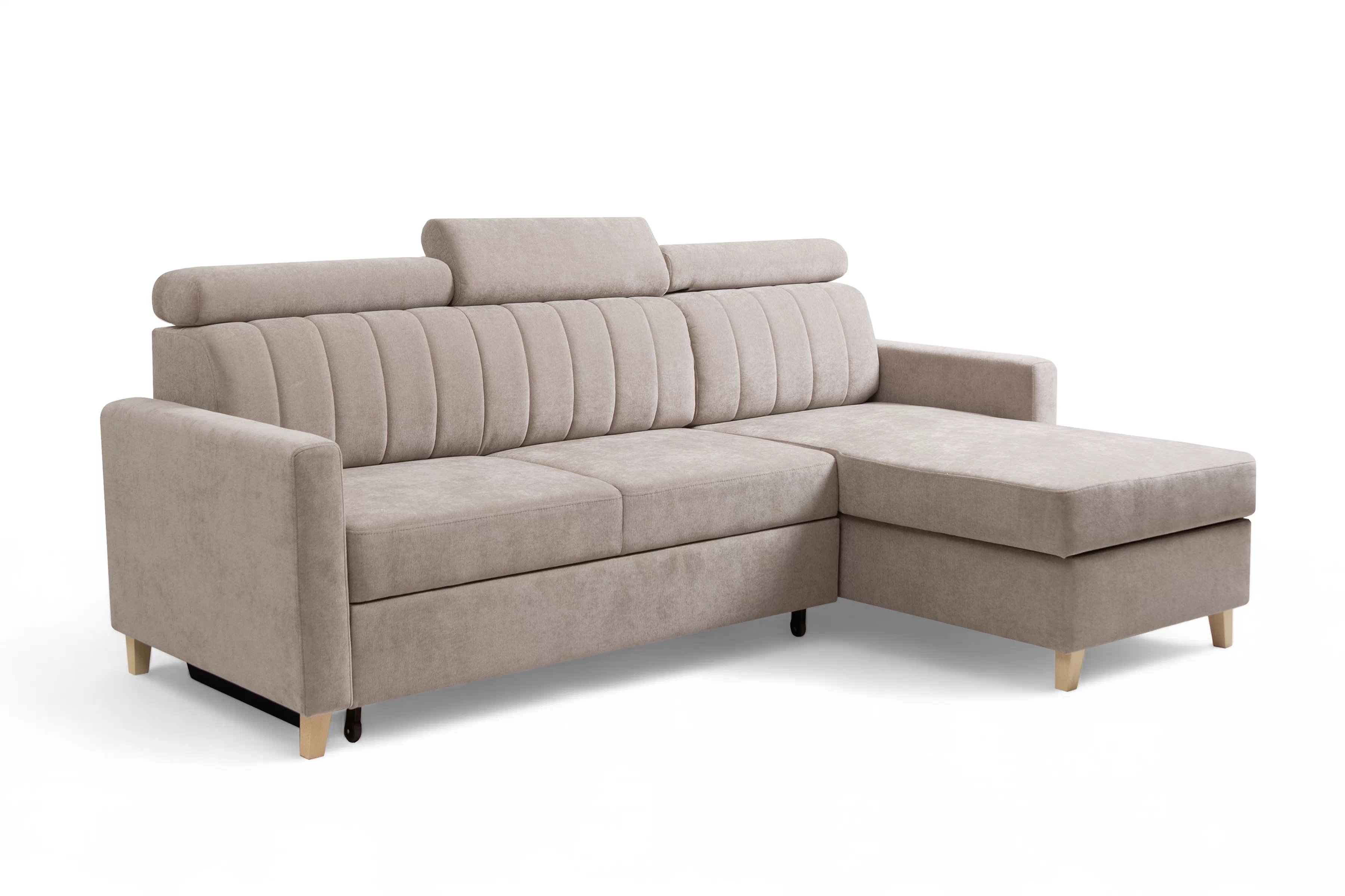 Rozkladacia rohová sedačka Vario univerzálna - béžová žinylka Wind 11 Rohová sedacia súprava Vario s funkciou spánku uniwersalny prawo/Ľavá strana - béžový šenil Wind 11 