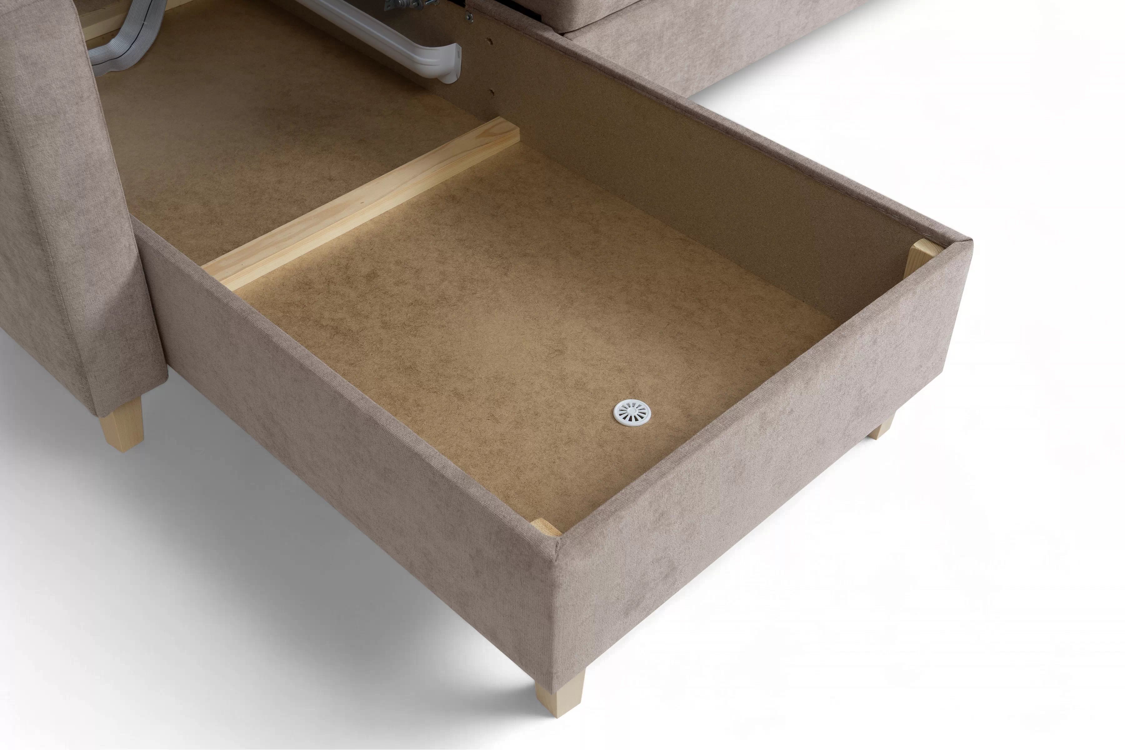 Rozkladacia rohová sedačka Vario univerzálna - béžová žinylka Wind 11 Rohová sedacia súprava Vario s funkciou spánku uniwersalny prawo/Ľavá strana - béžový šenil Wind 11 