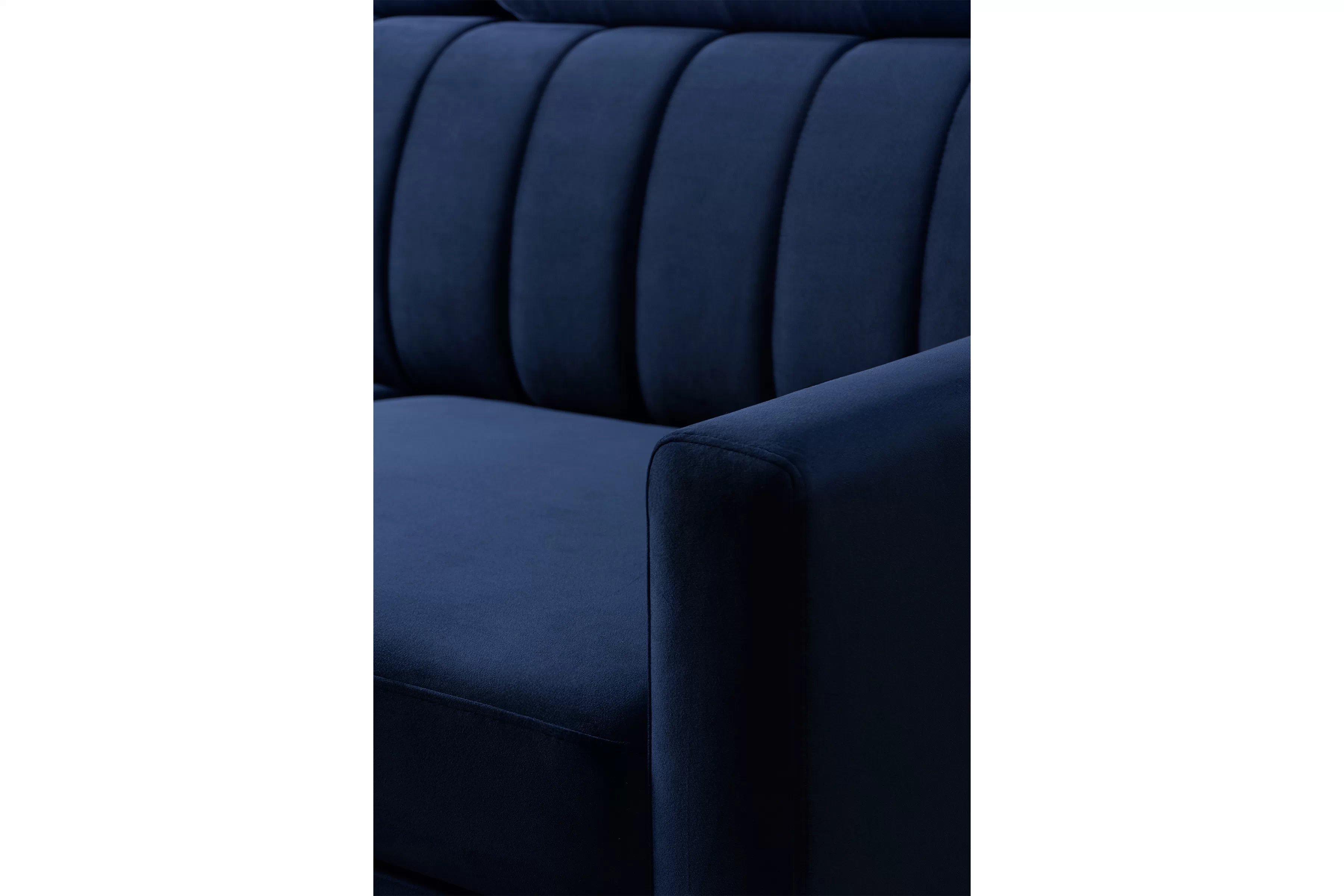 Rozkladacia rohová sedacia súprava Vario univerzálna – tmavomodrý zamat Bluvel 86 Rohová sedacia súprava Vario s funkciou spánku uniwersalny prawo/Ľavá strana - námornícka modrá velúr Bluvel 86