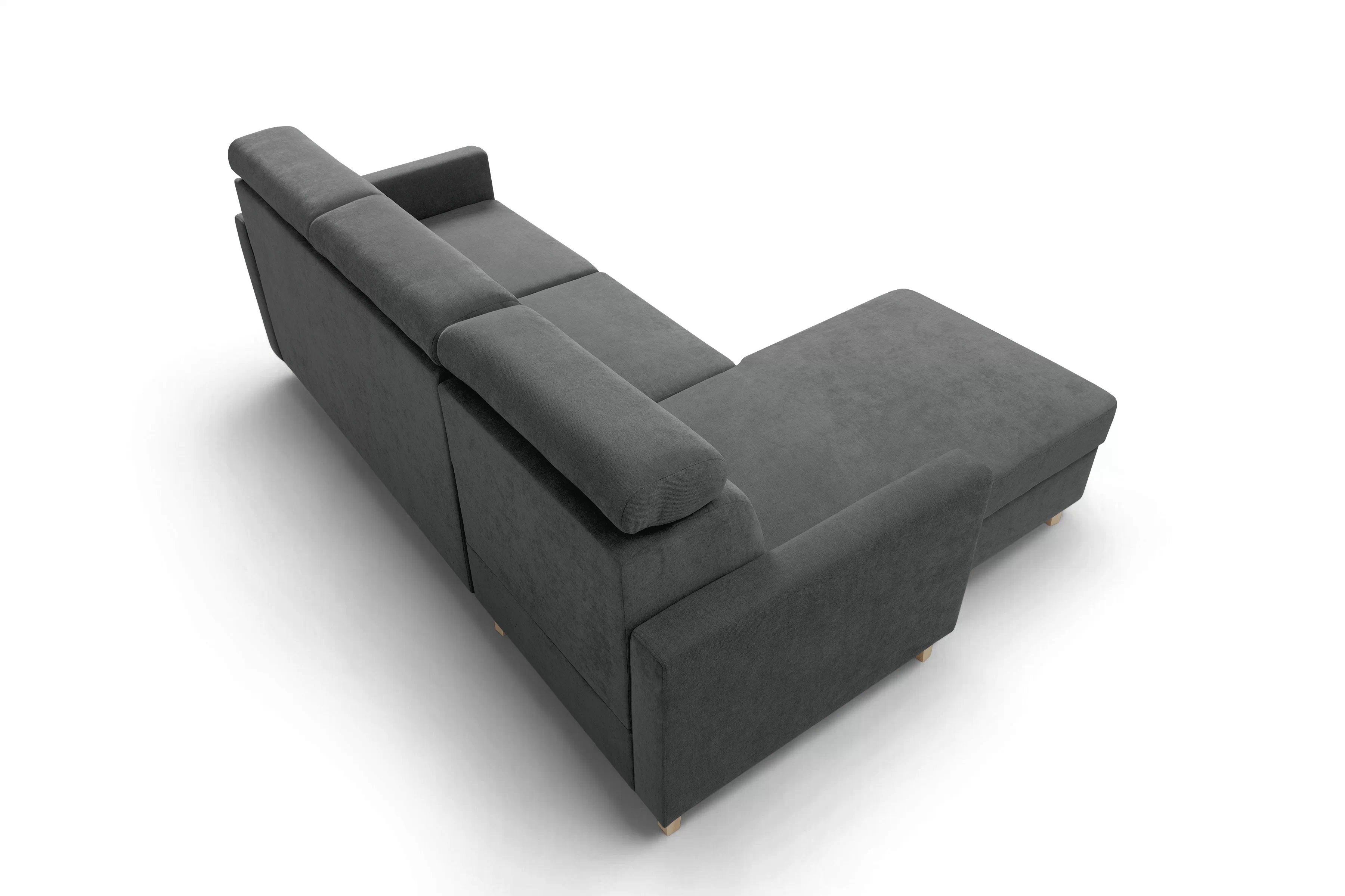 Rohová sedačka Vario s rozkladom univerzálna pravá/ľavá - sivý šenil Wind 89 Rohová sedacia súprava Vario s funkciou spánku uniwersalny prawo/Ľavá strana - šedý šenil Wind 89