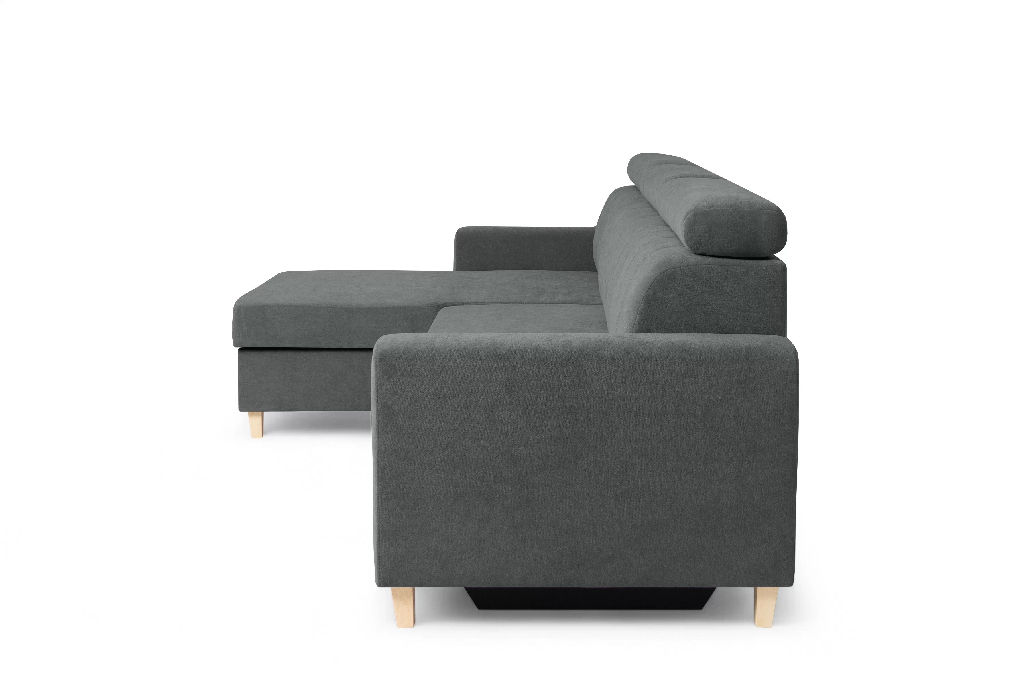 Rohová sedačka Vario s rozkladom univerzálna pravá/ľavá - sivý šenil Wind 89 Rohová sedacia súprava Vario s funkciou spánku uniwersalny prawo/Ľavá strana - šedý šenil Wind 89