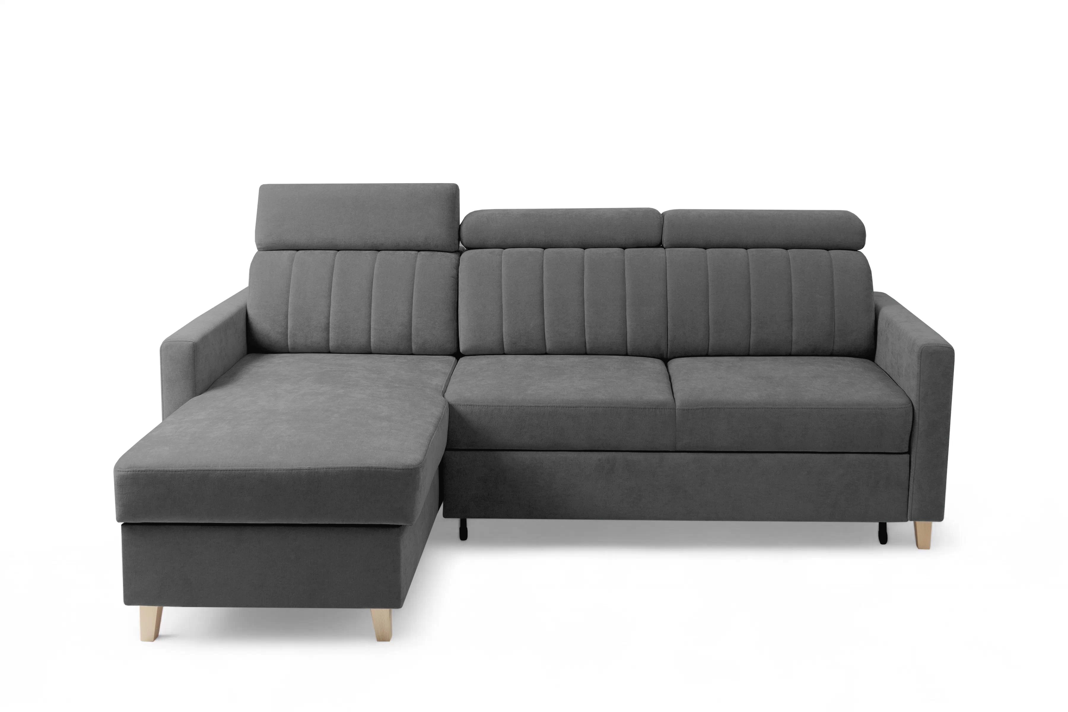 Rohová sedačka Vario s rozkladom univerzálna pravá/ľavá - sivý šenil Wind 89 Rohová sedacia súprava Vario s funkciou spánku uniwersalny prawo/Ľavá strana - šedý šenil Wind 89