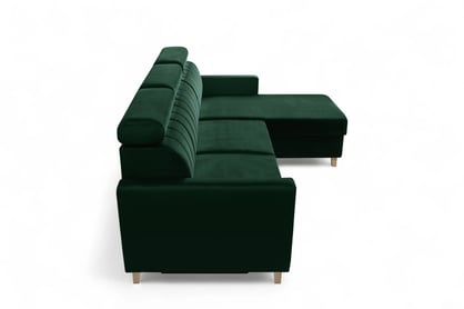 Rohová sedačka Vario s rozkladom univerzálna pravá/ľavá - zelený zamat Bluvel 78 Rohová sedacia súprava Vario s funkciou spánku uniwersalny prawo/Ľavá strana - Zelený velúr Bluvel 78